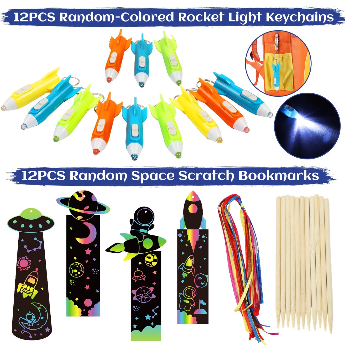 Space Party Favors, Birthday & Party Decorations - 254 PCS Outer Space Goodie Bag Stuffers Fillers for Kids with Astronaut Toys, Stickers, Stress Balls, Masks and Necklaces