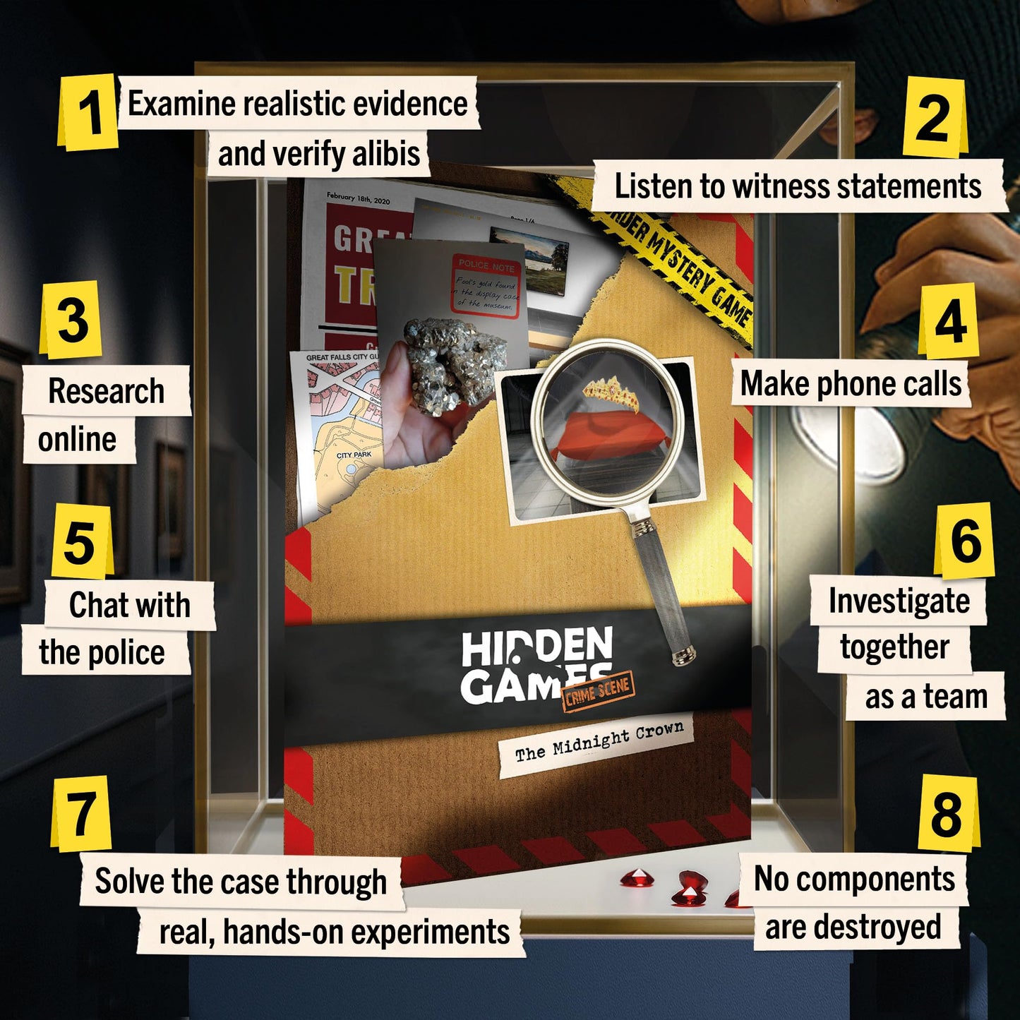 Hidden Games: The Midnight Crown – Unsolved Murder Mystery Game | Cold Case File Investigation – Play Detective with Clues & Evidence – Solve The Crime for Game Nights, Parties & Date Nights