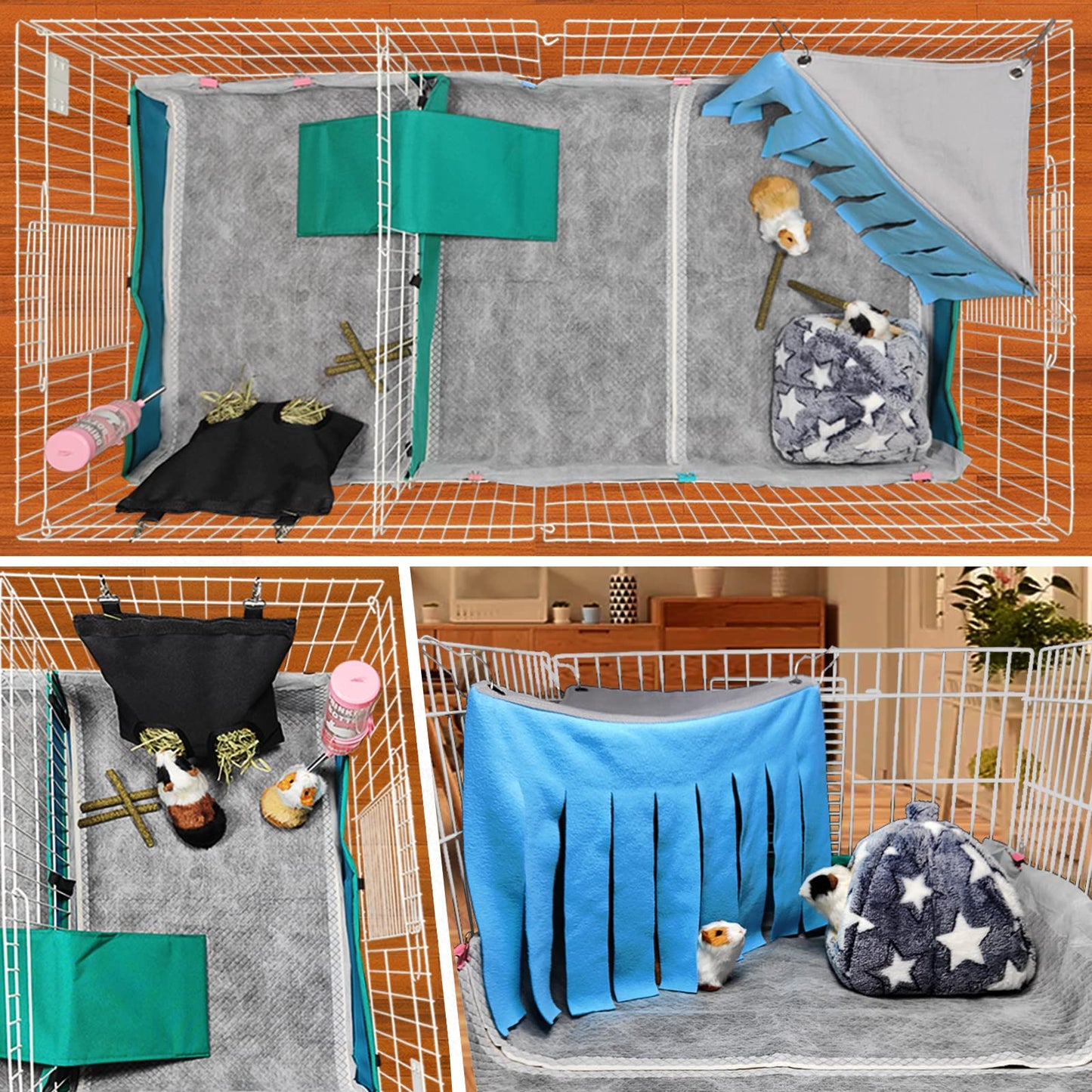 GINIDEAR Guinea Pig Bedding, Disposable Guinea Pig Cage Liners, Charcoal Odor Controlling Absorbent Waterproof Pee Pads for Rabbits, Hamster and Other Small Animals. 18''x31'',50 Count