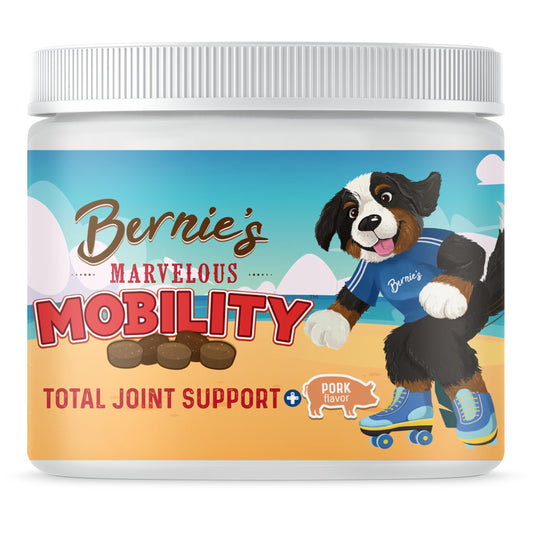 Bernie's Marvelous Mobility - Daily Dog Hip and Joint Supplement - Maintains Overall Well Being & Promotes a Healthy Immune System (90 Count)