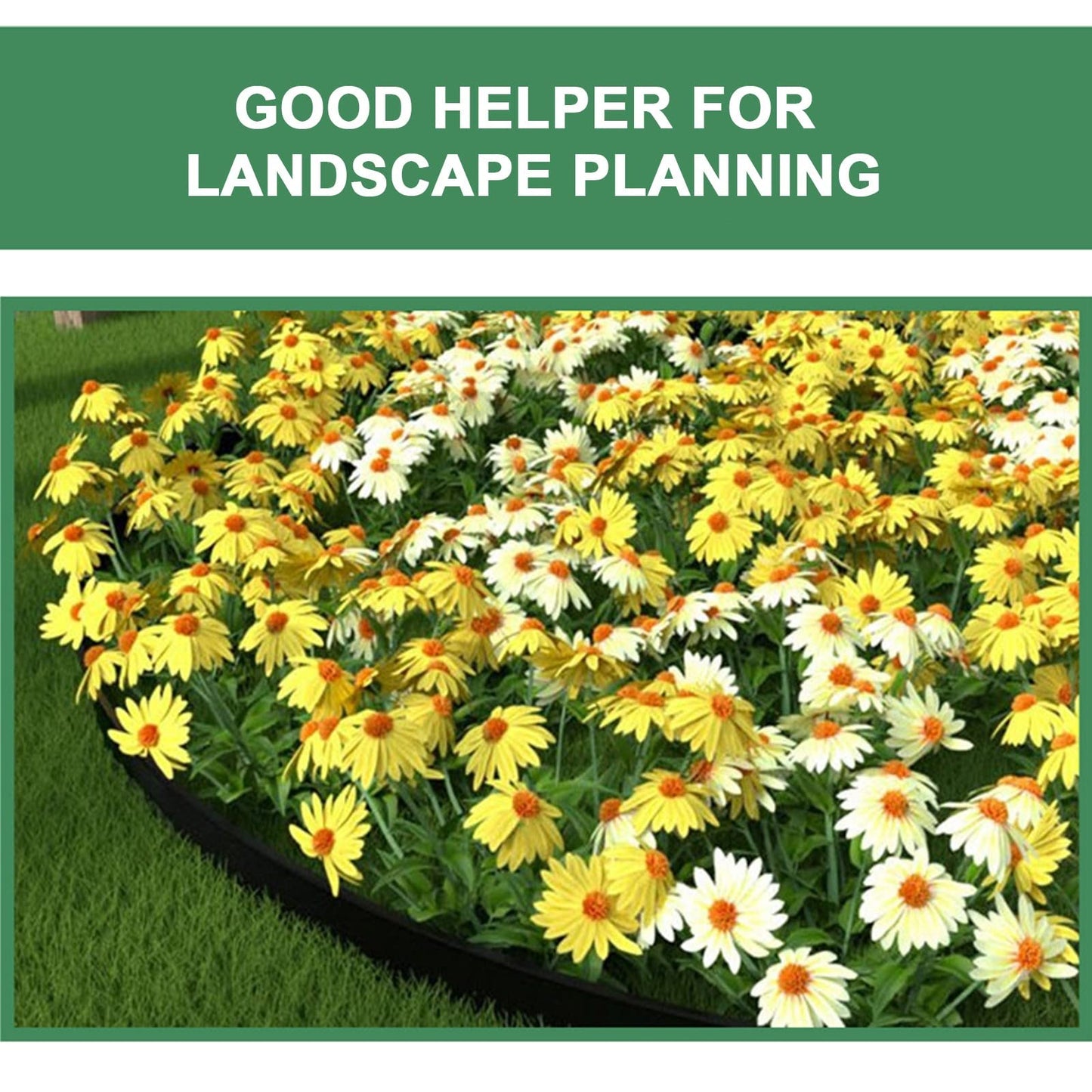 33ft Garden Edging Border,Landscape Edging Garden Border Edging-Include 30 Spikes【10CM Hight】 Plastic Lawn Edging Landscape Border for Yard,Lawn,Gardens(Black)