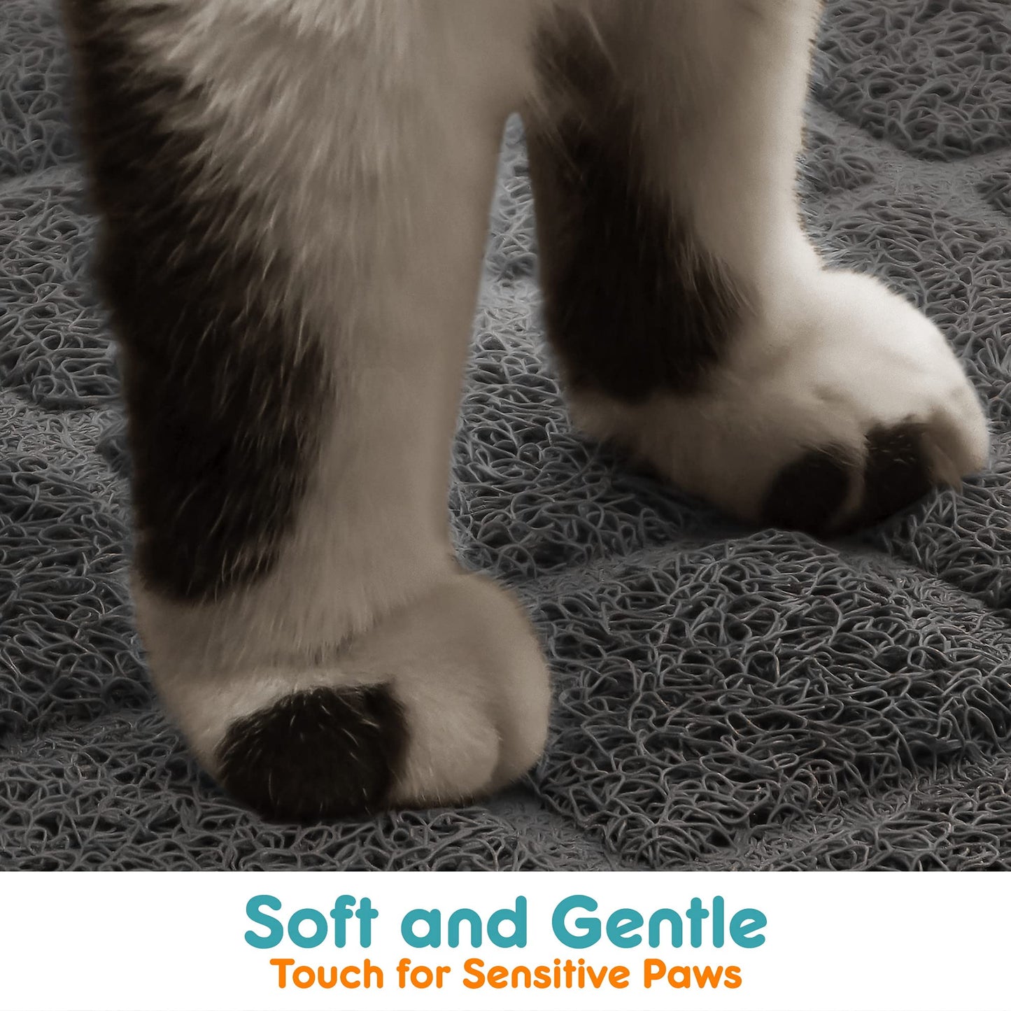 Conlun Cat Litter Mat Litter Trapping Mat, 47 x 35 Inches, Premium Durable PVC Grid Mesh with Scatter Control, Non-Slip, Less Waste Cat Litter Box Mat, Urine Waterproof, Washable Easy Clean