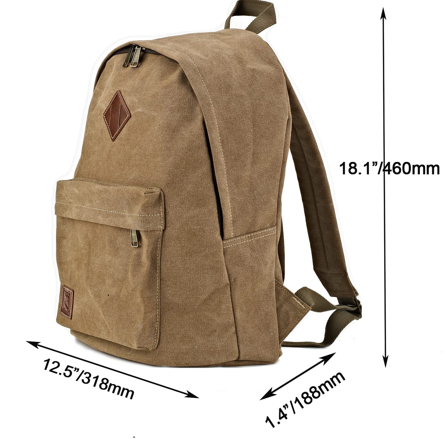 Seemeroad Canvas Vintage Backpack Lightweight Travel Daypack Laptop Backpack College Student Rucksack for Men Women (Coffee)