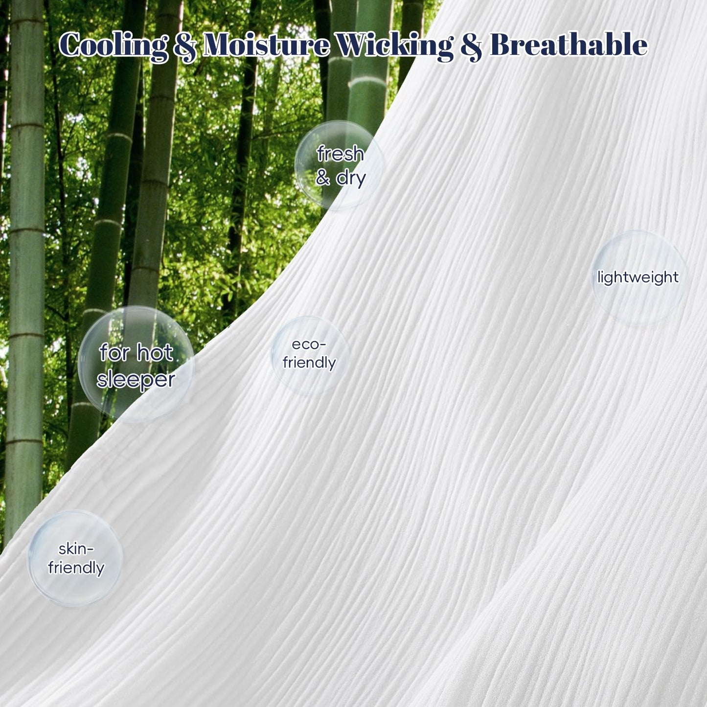 PHF Cooling Muslin Blanket King Size, Lightweight Gauze Blanket for Adults, 60% Rayon Derived from Bamboo & 40% Cotton for Summer, 4-Layer Soft Breathable for Hot Sleepers, 108"x90", White