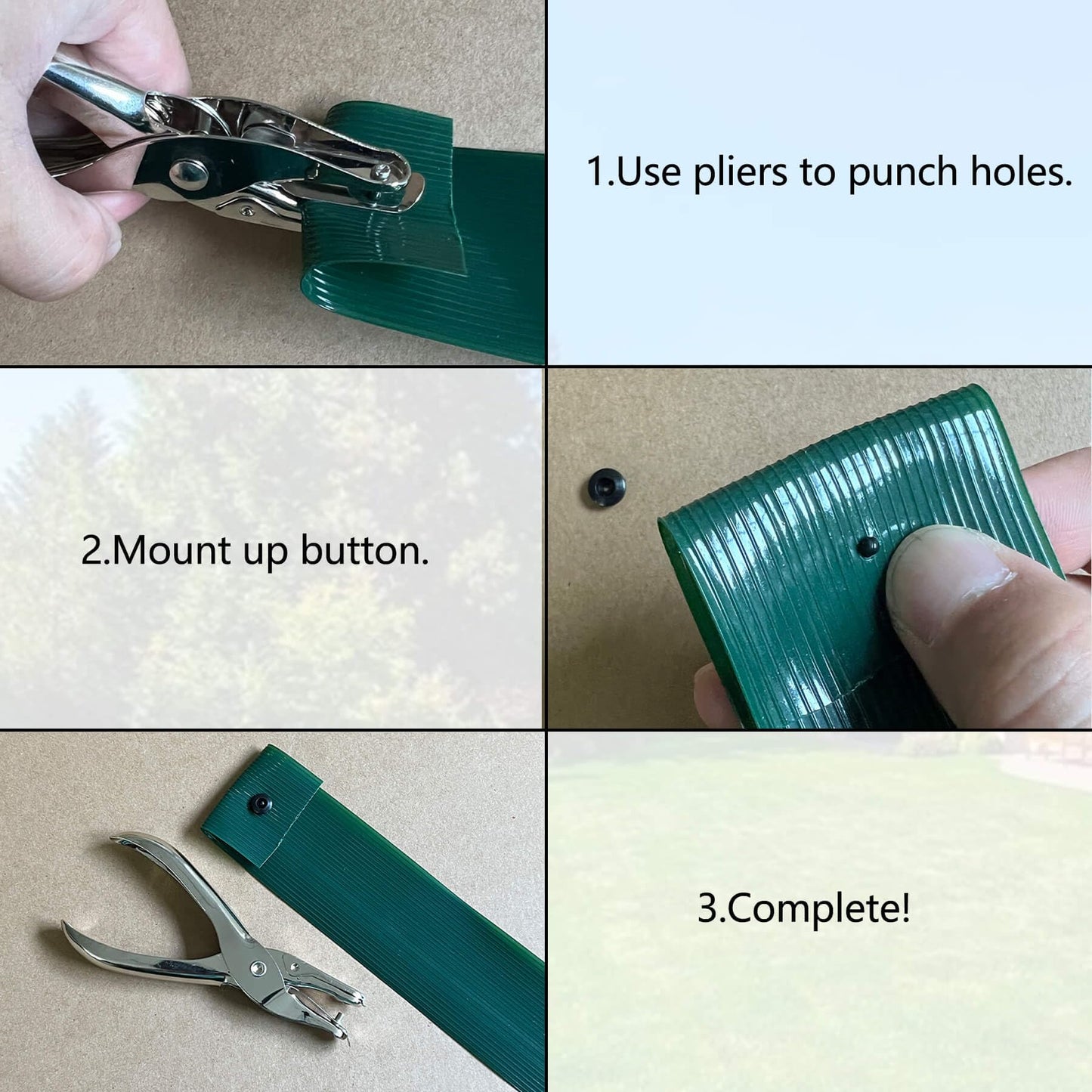 Aiwaiufu 76 Meters Chain Link Fence Privacy Tape, 250ftX0.15ft Chain Link Slats with 200 Packs Snap Fastener&Punch Tool, Fence Covering Privacy, Green