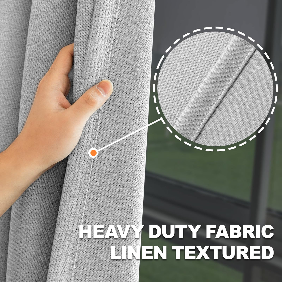 JIVINER 2 Panel Set Linen Blackout Curtains for Bedroom Living Room Darkening Curtains Grommet Thermal Insulated 84 inch Window Drapes Panels (Light Gray, W52 X L84,2 Panels)