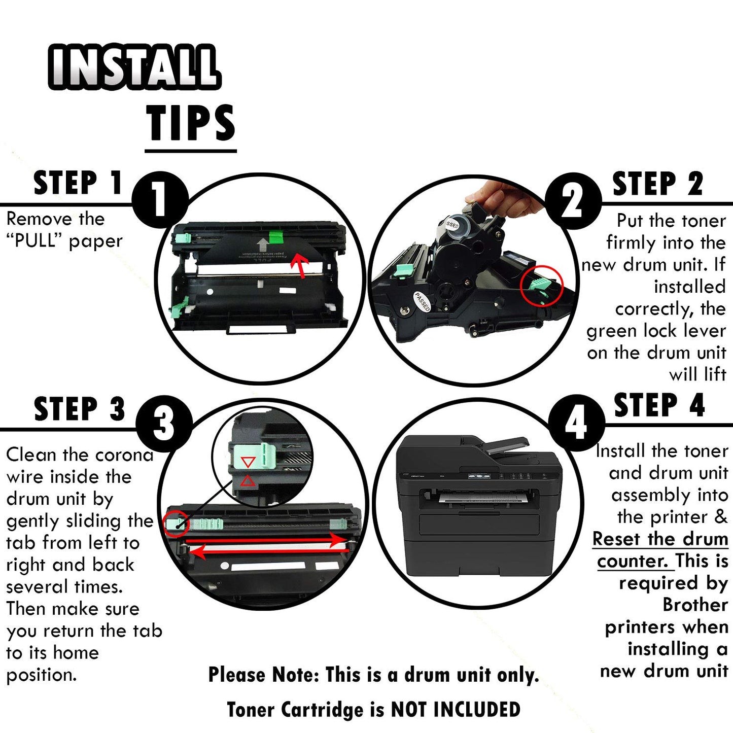 2 Inkfirst Compatible Drum Unit Replacement for Brother DR-730 DR730 DCP-L2550DW HL-L2350DW HL-L2370DW HL-L2370DWXL HL-L2390DW HL-L2395DW MFC-L2710DW MFC-L2730DW MFC-L2750DW MFC-L2750DWXL