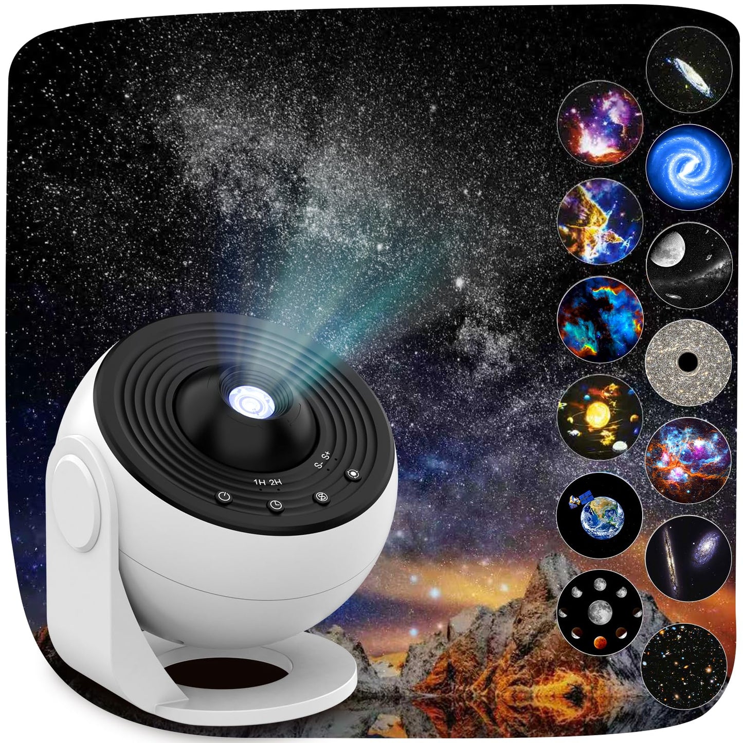 YunLone Galaxy Projector, Planetarium Star Projector with 13 Film Discs, Solar System Moon Nebular, Adjustable Focus Projection Light with Timer for Kids Adults Bedroom Ceiling Décor Holiday Gifts