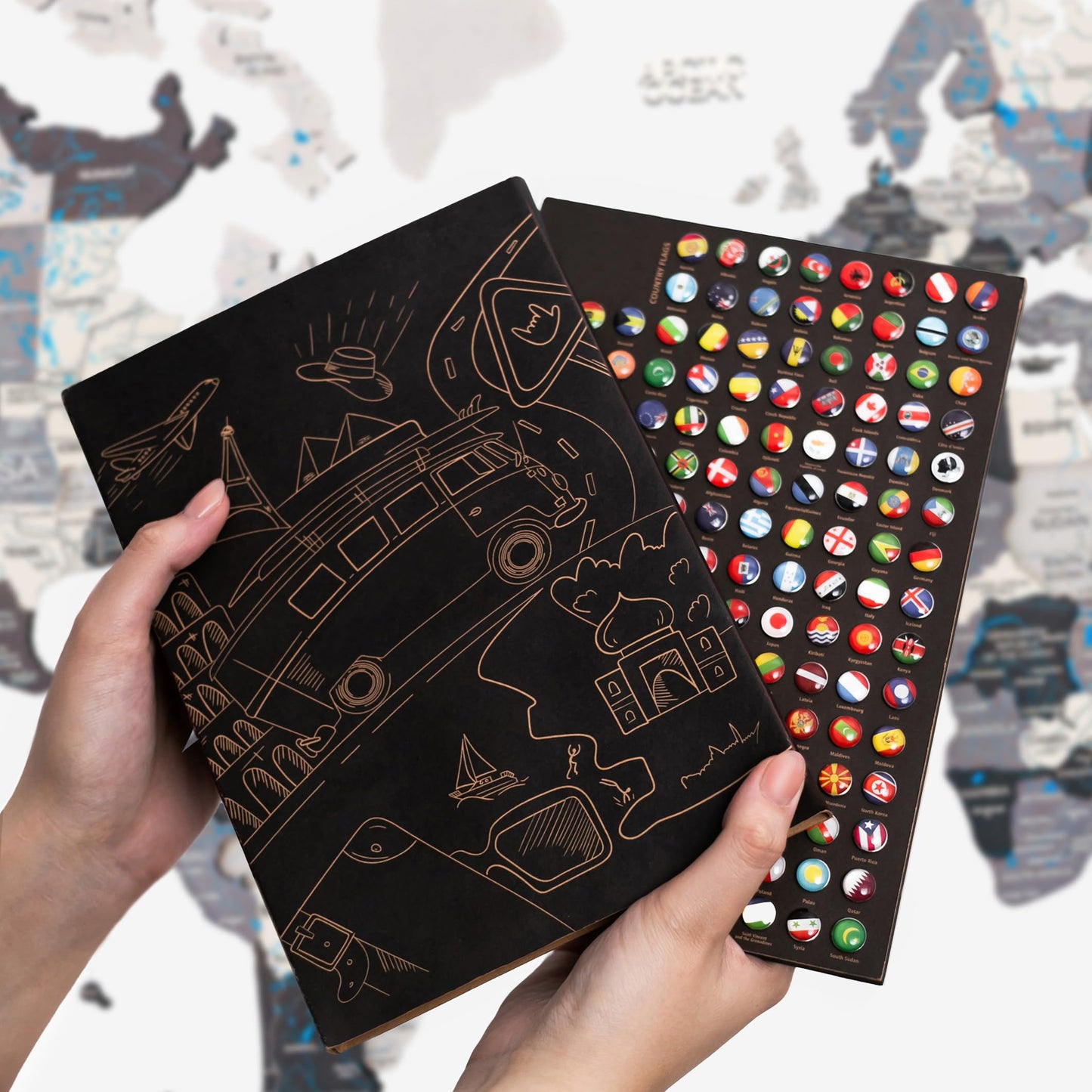 Awesometik Flags Push Pins for World Wood Map Pieces Creative National Flag Pins Thumb Tacks Country Map Push Pin Decorative Pins for Pinboards