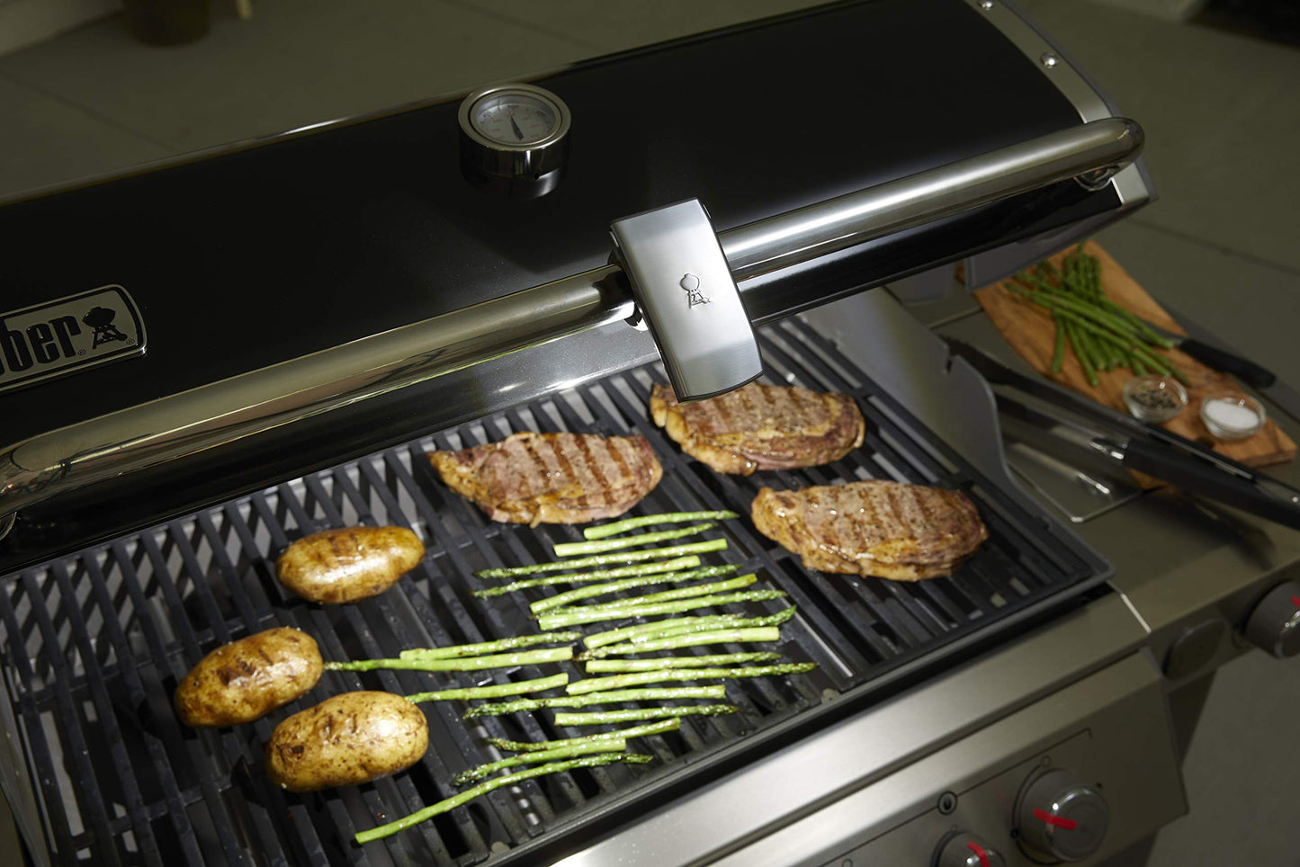 Weber Handle Grill 'N Go BBQ Light, for Round Handles on Weber Spirit, Genesis and Summit BBQ Grills, Grey, (7661)