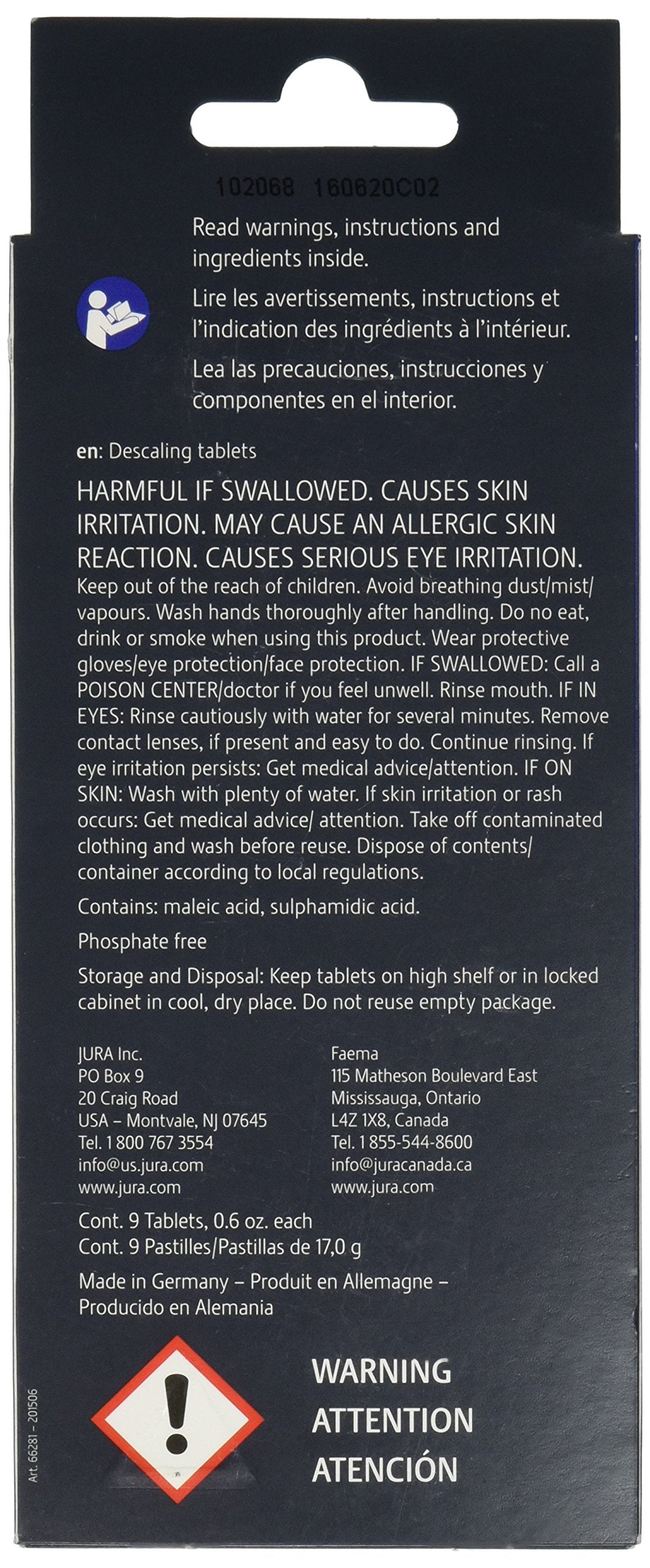 Jura 66281 Decalcifying/Descaling Tablets (9 tablets) 3 Count (Pack of 3)