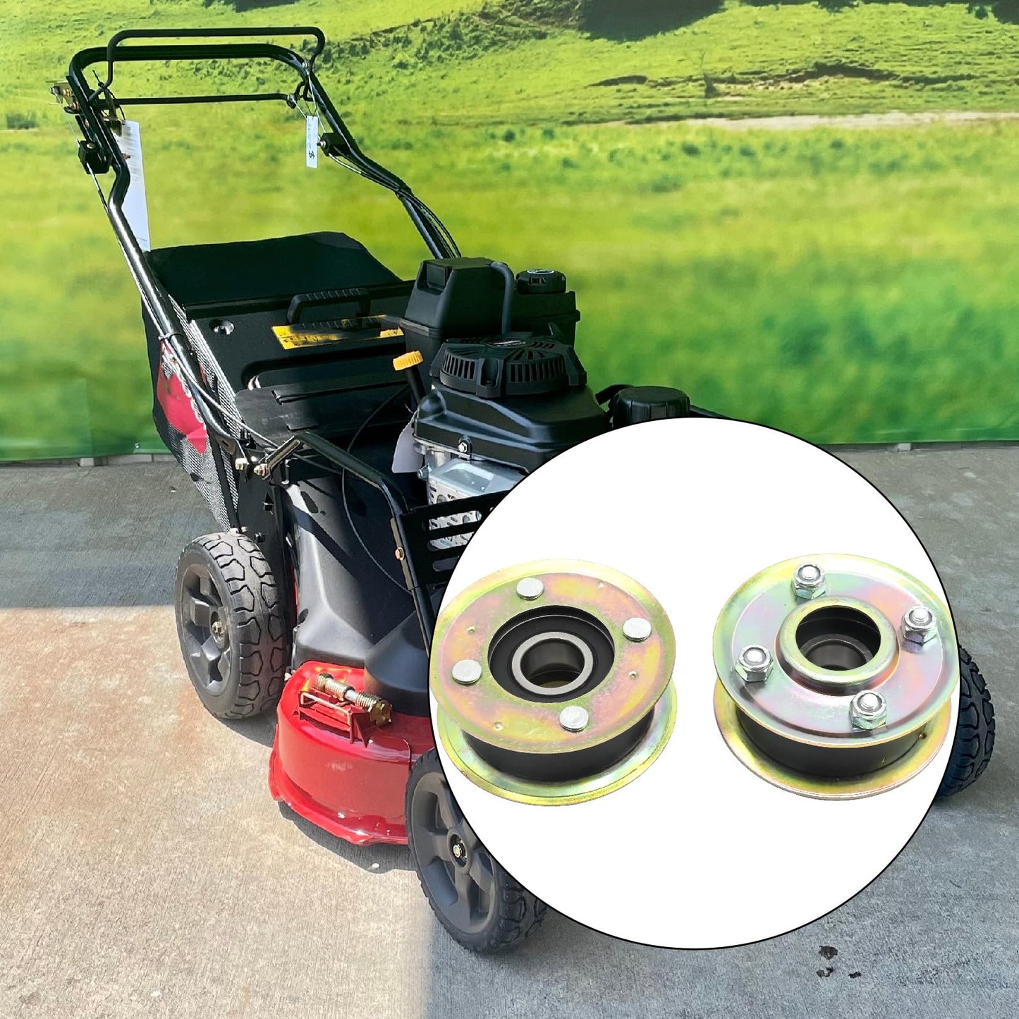 Anxingo 131-4529 Idler Pulley and Belt Kit Replacement for Exmark ECS180 CKA30000 Replacement for Toro 22205TE Lawn Mower Replaces 125-2532 131-4506 121-5763