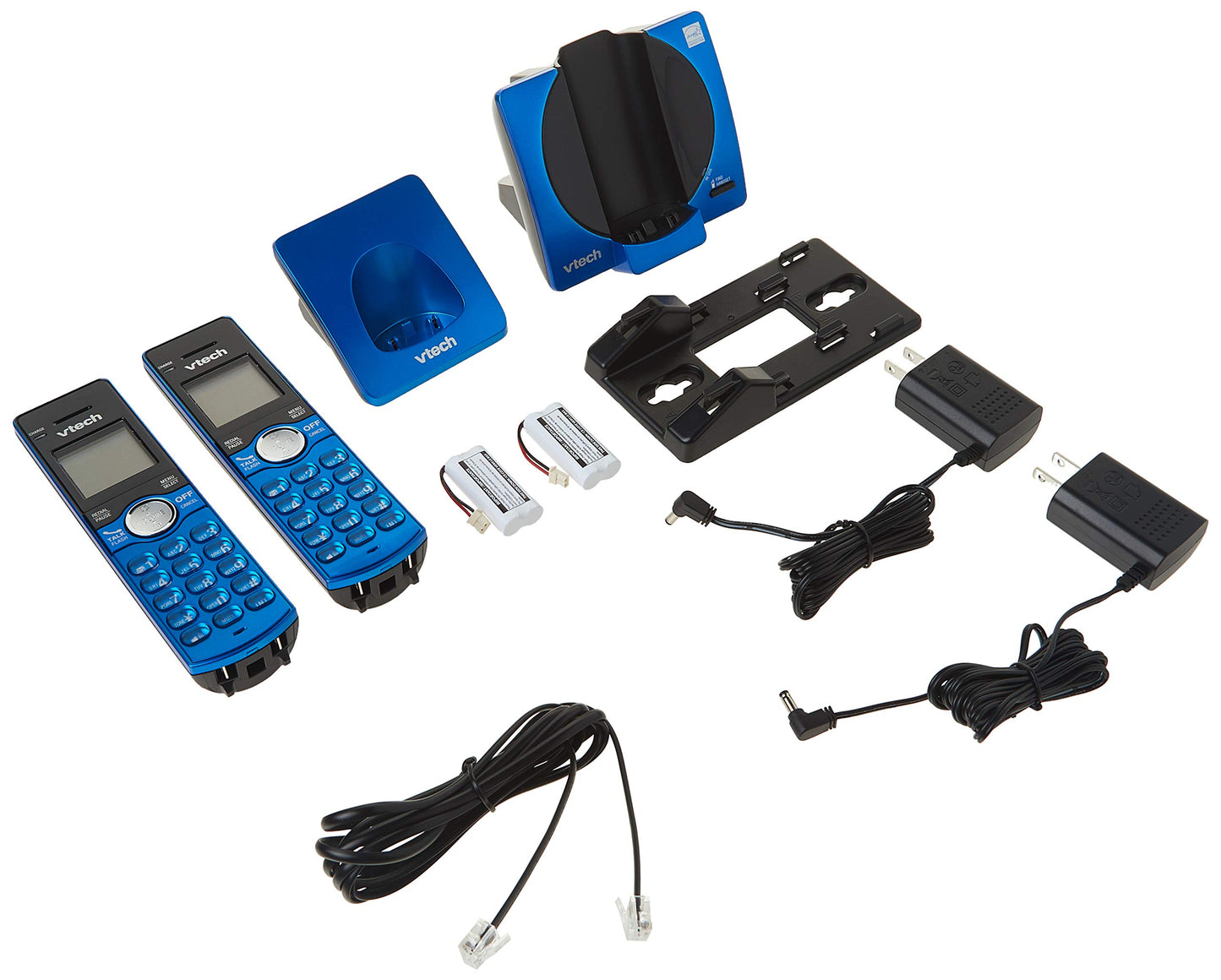 VTech CS6919-25 Dect_6.0 2 Handset Landline Telephone, Metallic Blue