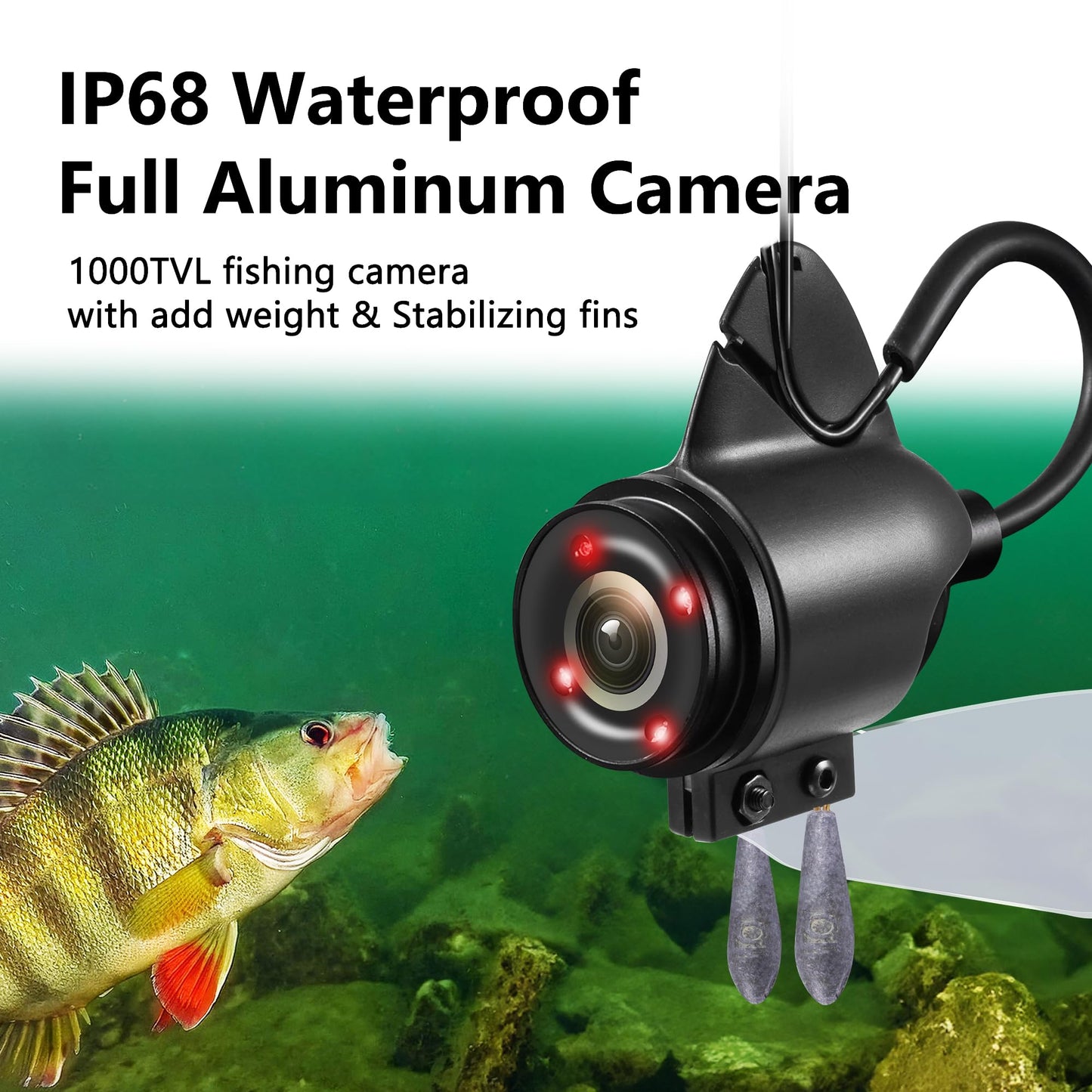 2026 Underwater Fishing Camera - FishPRO® 4.3'' 5,000mAh, (NO Need Learn) Ice Fishing Camera Fish Finder Gift for Men, 3-Grade IR, USB-C, 1000TVL, 50ft Cable, (Easy to Use for Any Age) Ice Fish Camera