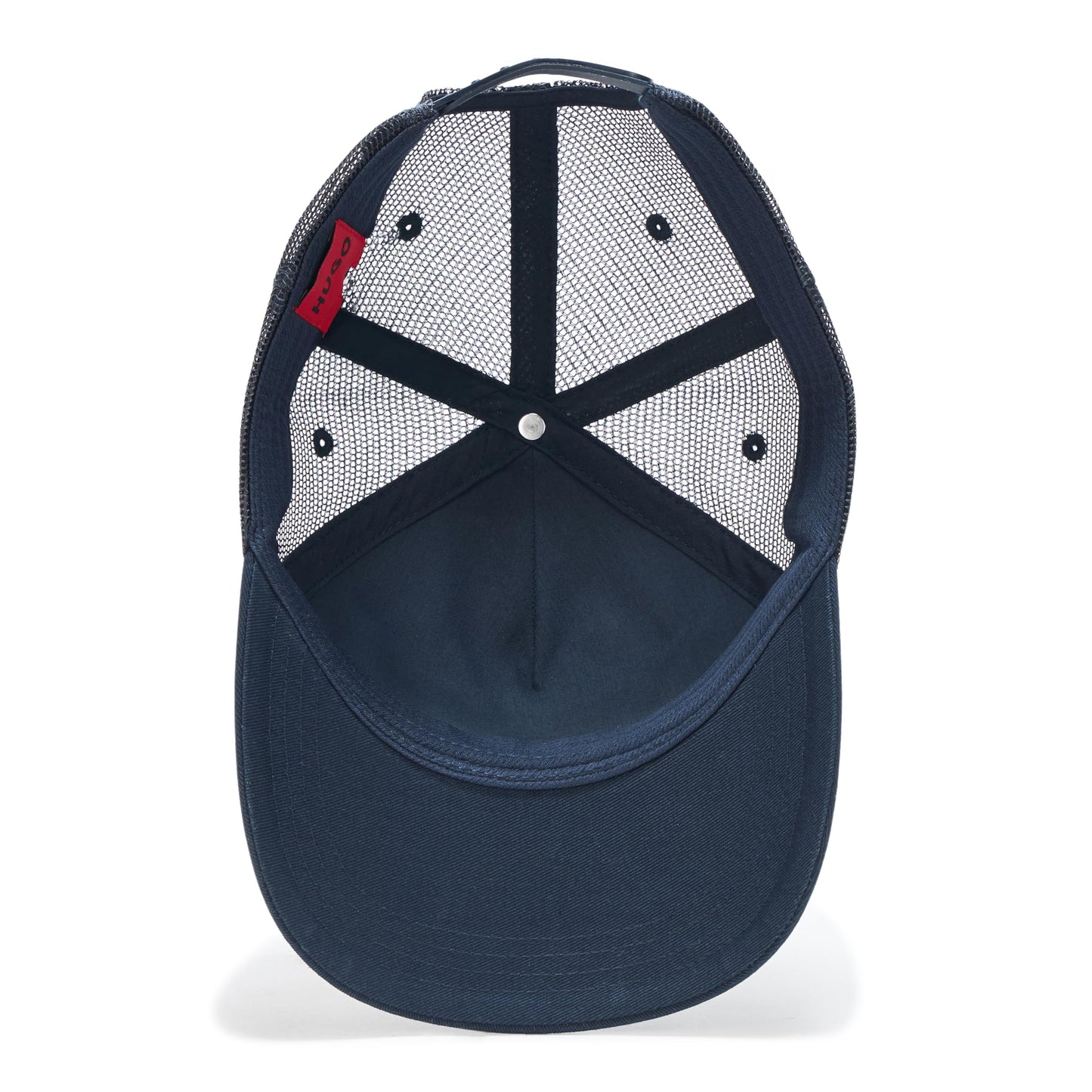 HUGO Men's Small Logo Trucker Hat, Blue Marine, One Size
