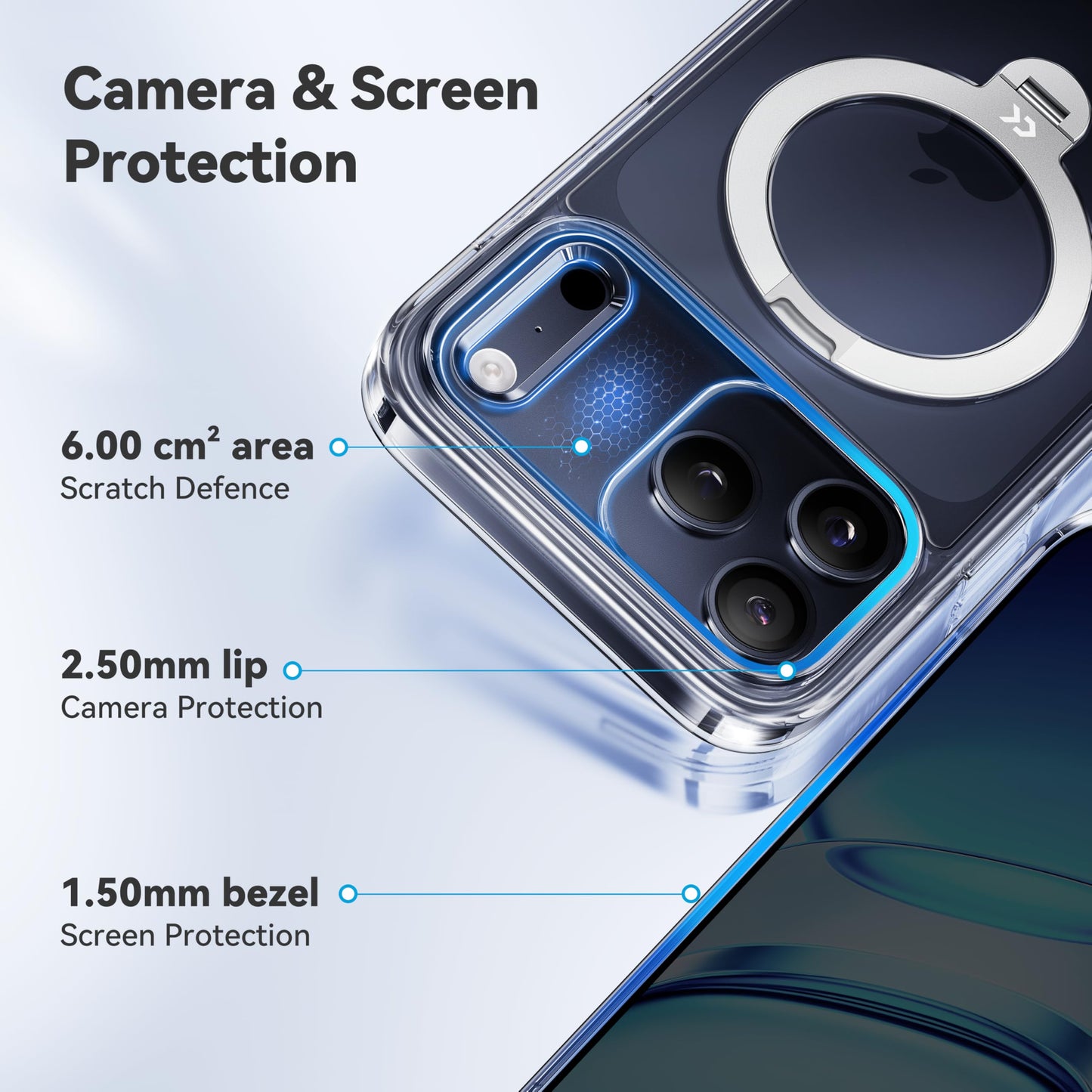 CASEKOO Clear for iPhone 17 Pro Max Case with 360 Spin Magnetic Stand [Fit for MagSafe][17FT Military Protection] Slim Polished for iPhone 17 Pro Max Case with Stand 6.9'', Clear