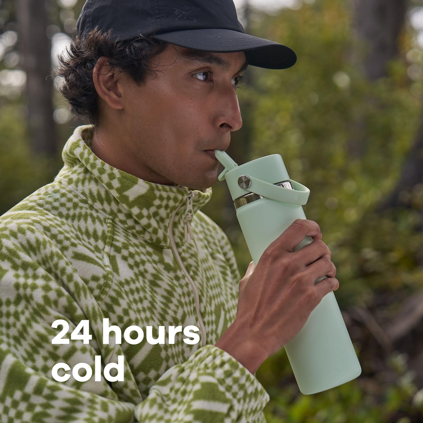 Hydro Flask 32 Oz Stainless Steel Wide Mouth Water Bottle with Leakproof Flex Straw Cap, Trillium