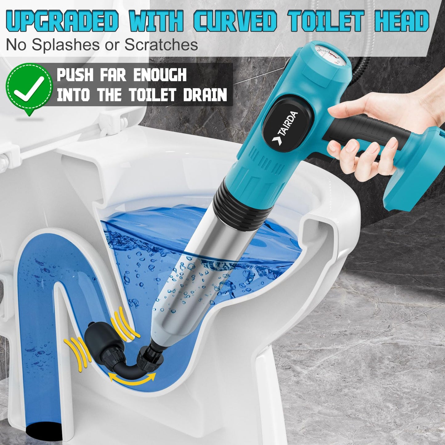 Cordless Toilet Plunger Compatible for makita 18v Battery(NO Battery), Air High-Pressure Drain Cleaner Sewer Dredge Tool for Toilet,Bathtub,Shower Kitchen Sink Cleaning with 4 Sucker(Bare Tool)