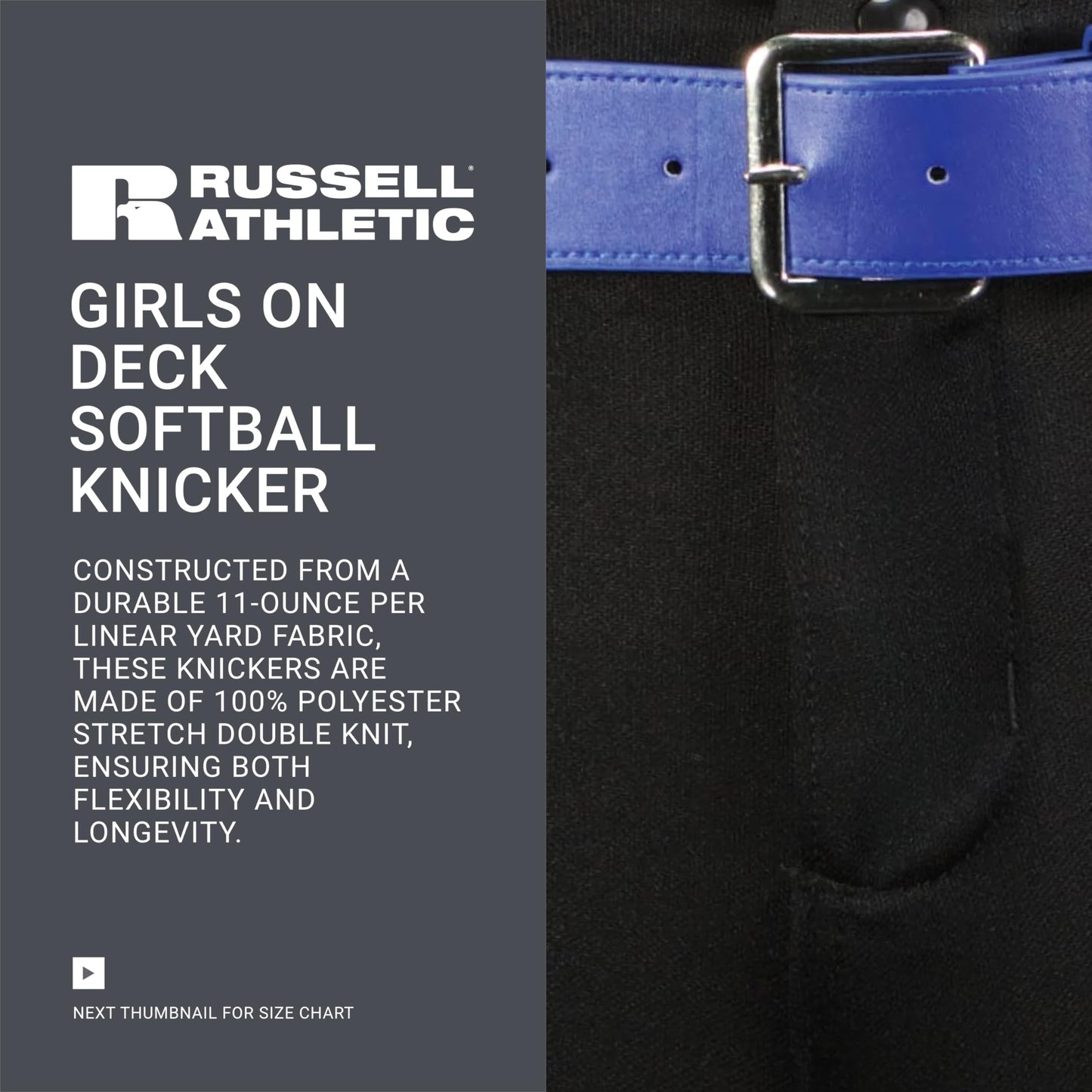 Russell Athletic Women's on Deck Softball Knicker-Stylish Beltloop Pants with Pockets for Ultimate Comfort, Black, Small
