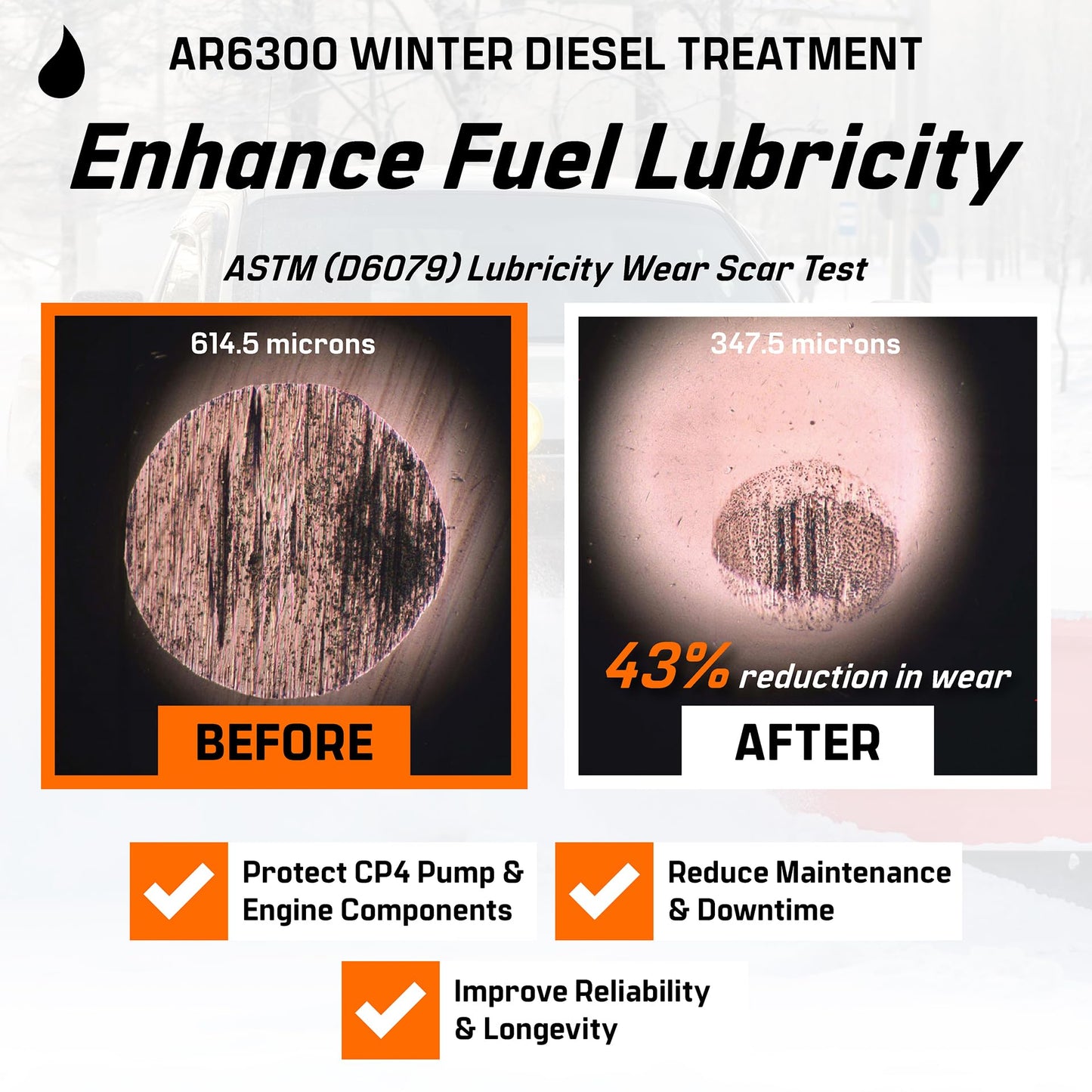 Archoil AR6300 Winter Diesel Treatment (41 oz) Treats 275 Gallons, Diesel Anti-Gel Additive, Lubricity Improver, Cetane Booster, Injector Cleaner, DPF & Turbo Deposit Control