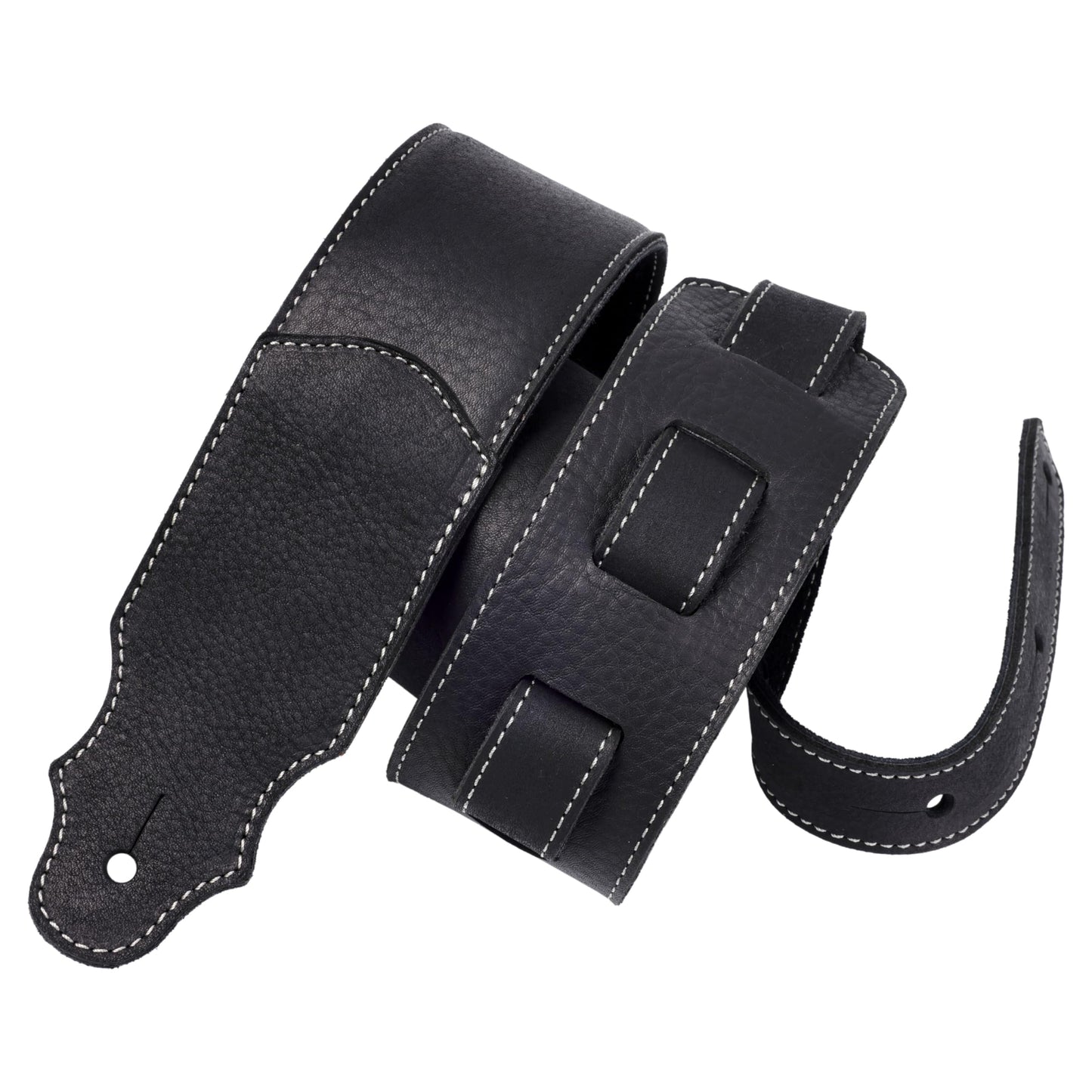 YIKOKO Guitar Strap, 3" Wide Soft Head Layer Cowhide Leather Guitar Straps with Foam Padding, for Acoustic, Bass and Electric Guitars