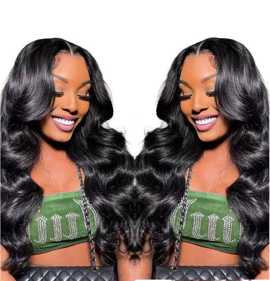 13x4 Lace Front Wigs Human Hair Body Wave Lace Front Wigs Human Hair Wigs Pre Plucked 180% Density Body Wave Curly Wig 100% Brazilian Hair for Women 18 Inch