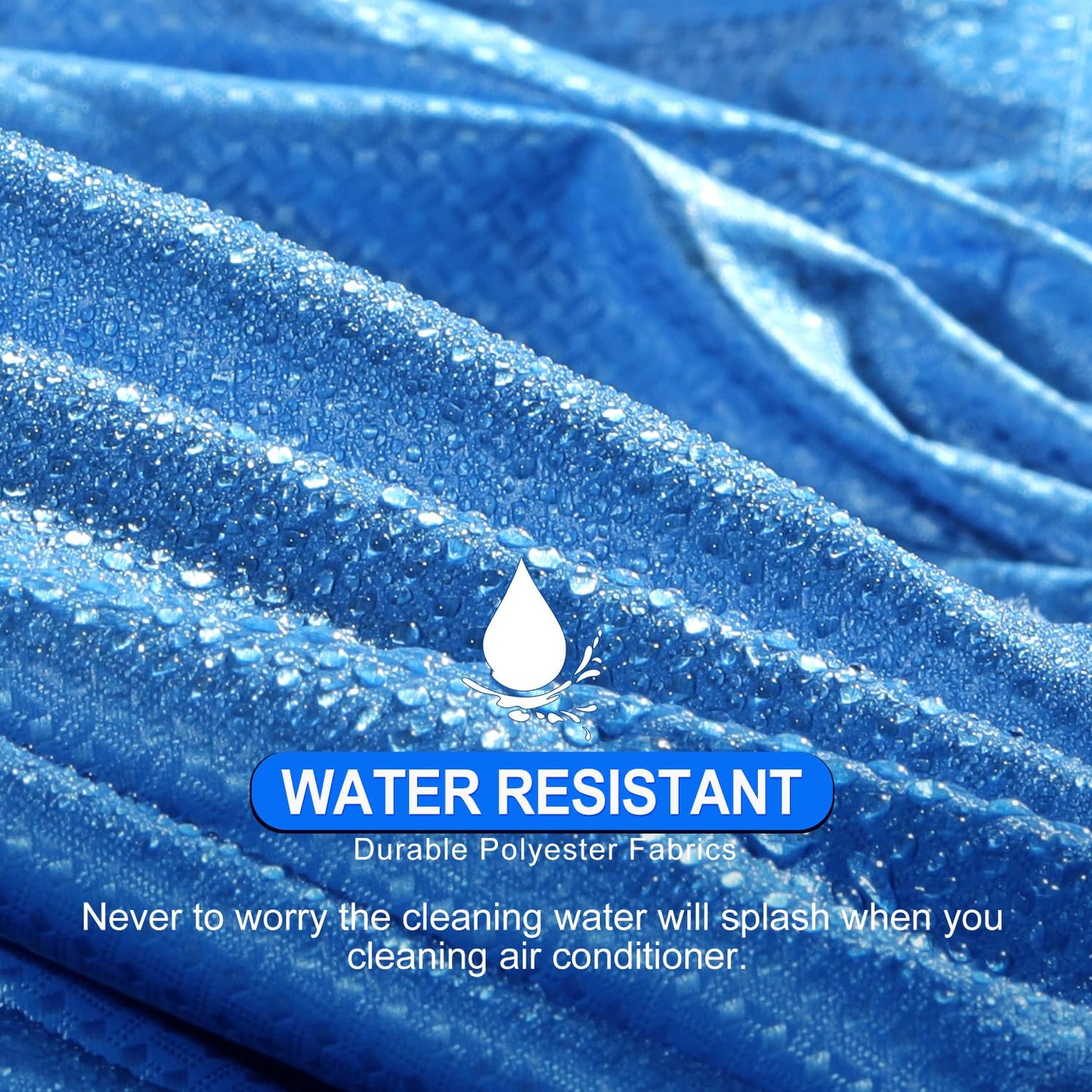 Split Air Conditioning Cleaning Waterproof Cover Bag with Drain Outlet and Two Sides Support Plates Dust Washing Clean Protector Bag Wall Mounted AC Large Size Service Bag with Water Pipe