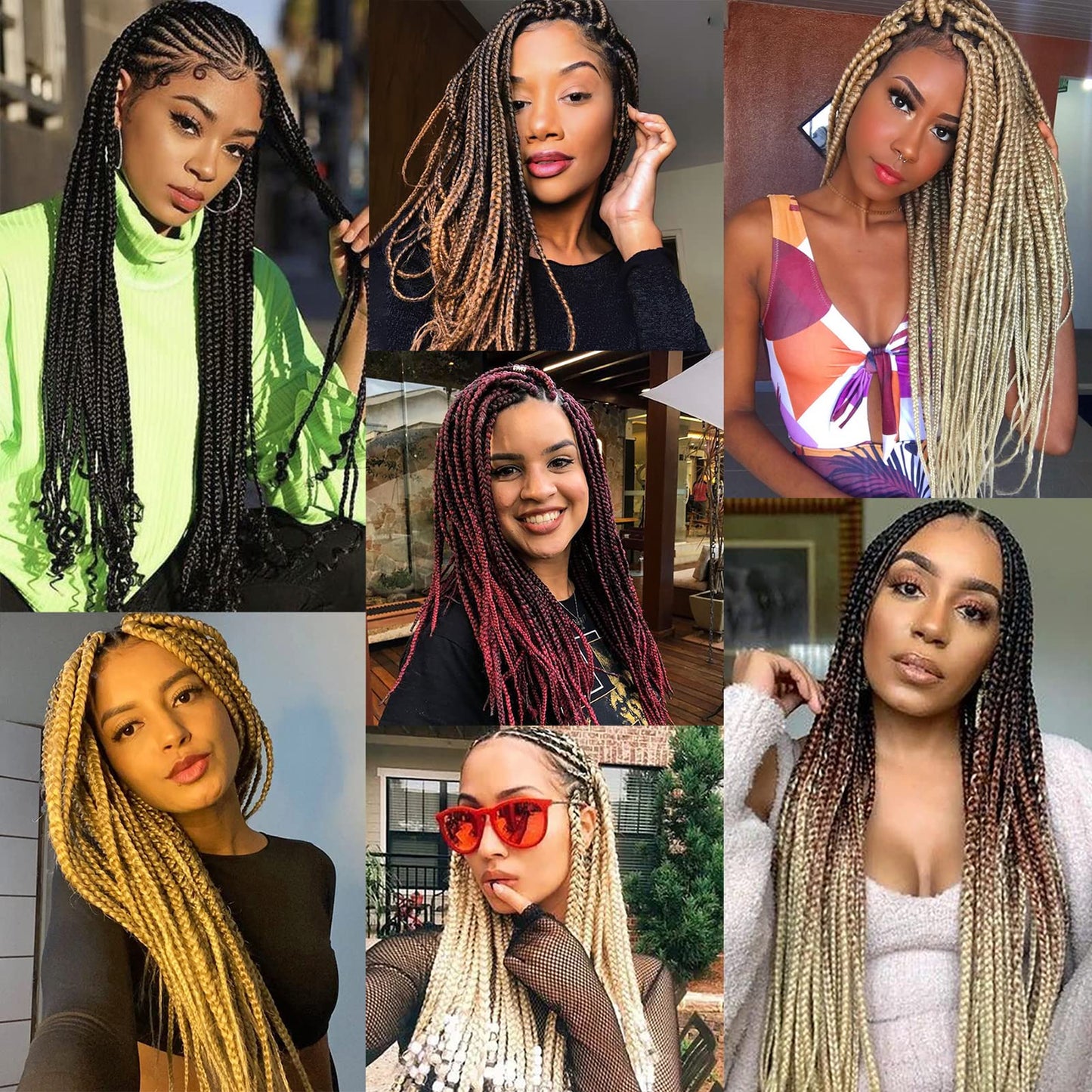 Dorsanee Braiding Hair Pre Stretched 26 Inch 8 Packs Ombre Brown Braiding Hair Extensions for Crochet Box Braids Twists Locs Hair Soft Yaki Texture Hot Water Setting (26inch,#1B/30)