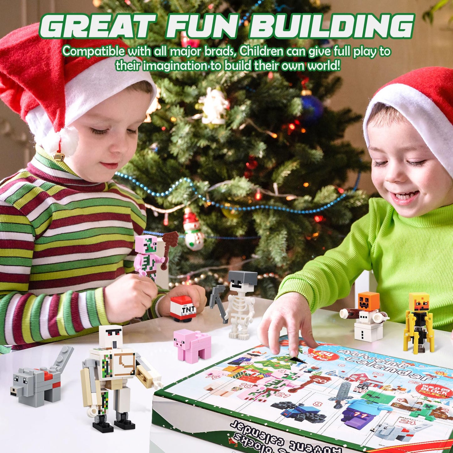 Christmas Advent Calendar 2025 Kids, 24 Days Toy Figures Building Blocks Christmas Countdown Including 29 Characters, Surprise Christmas Gifts for Kids Boys Girls Collectors Fans