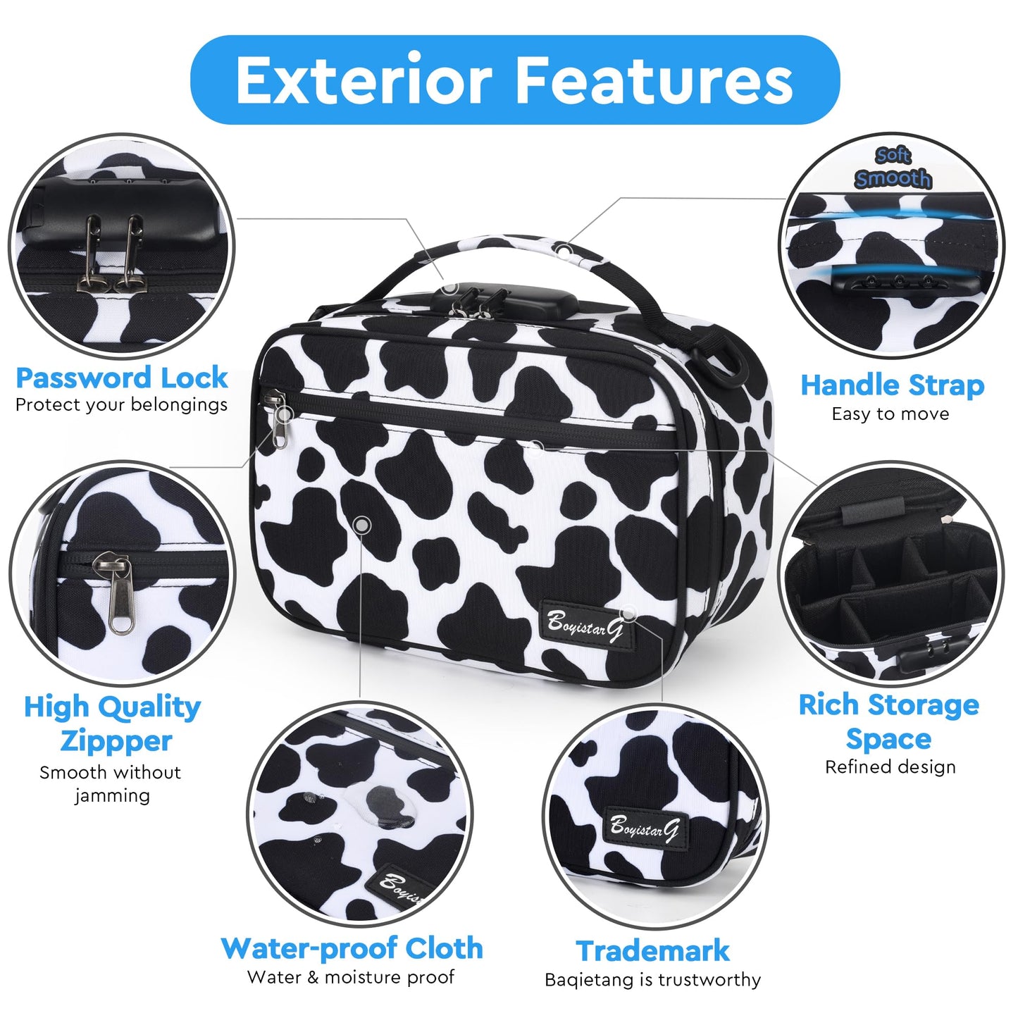 BOYISTARG Large Storage Bag 10.4" x7x4.5 Combination Lock Money Organizer Travel Storage Case Medicine Lock Bag Storage Container Set Travel Case Great Christmas Gifts