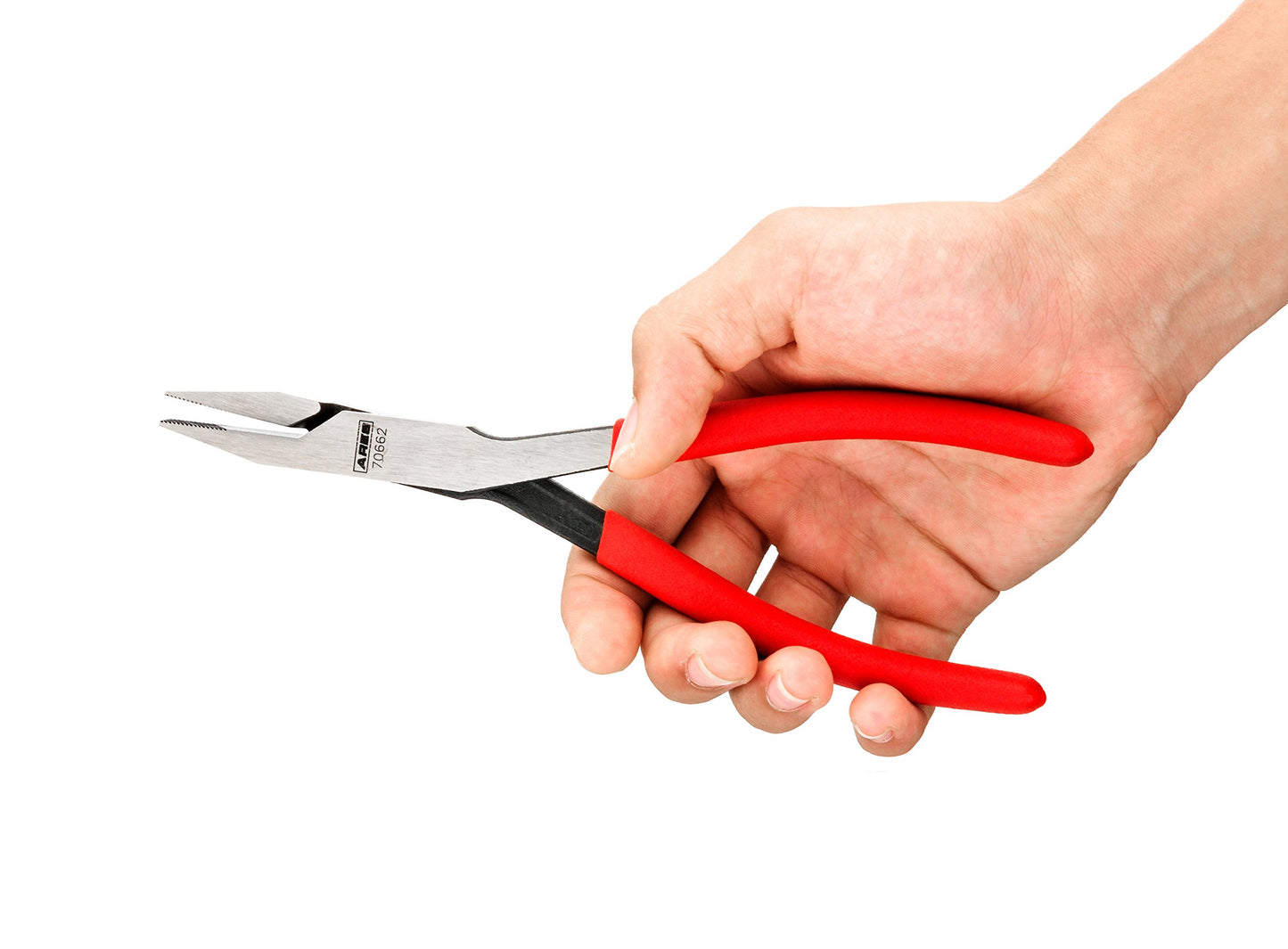 ARES 70662-8-inch Flat Nose Duck Bill Pliers - Cross Cut Teeth for Superior Gripping Power - for Hard to Reach Narrow Spaces & Limited Clearance Areas - Automotive Electrical Work & More