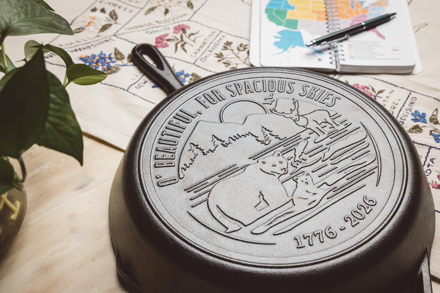 12 Inch Seasoned Cast Iron Skillet with 250th Anniversary Logo