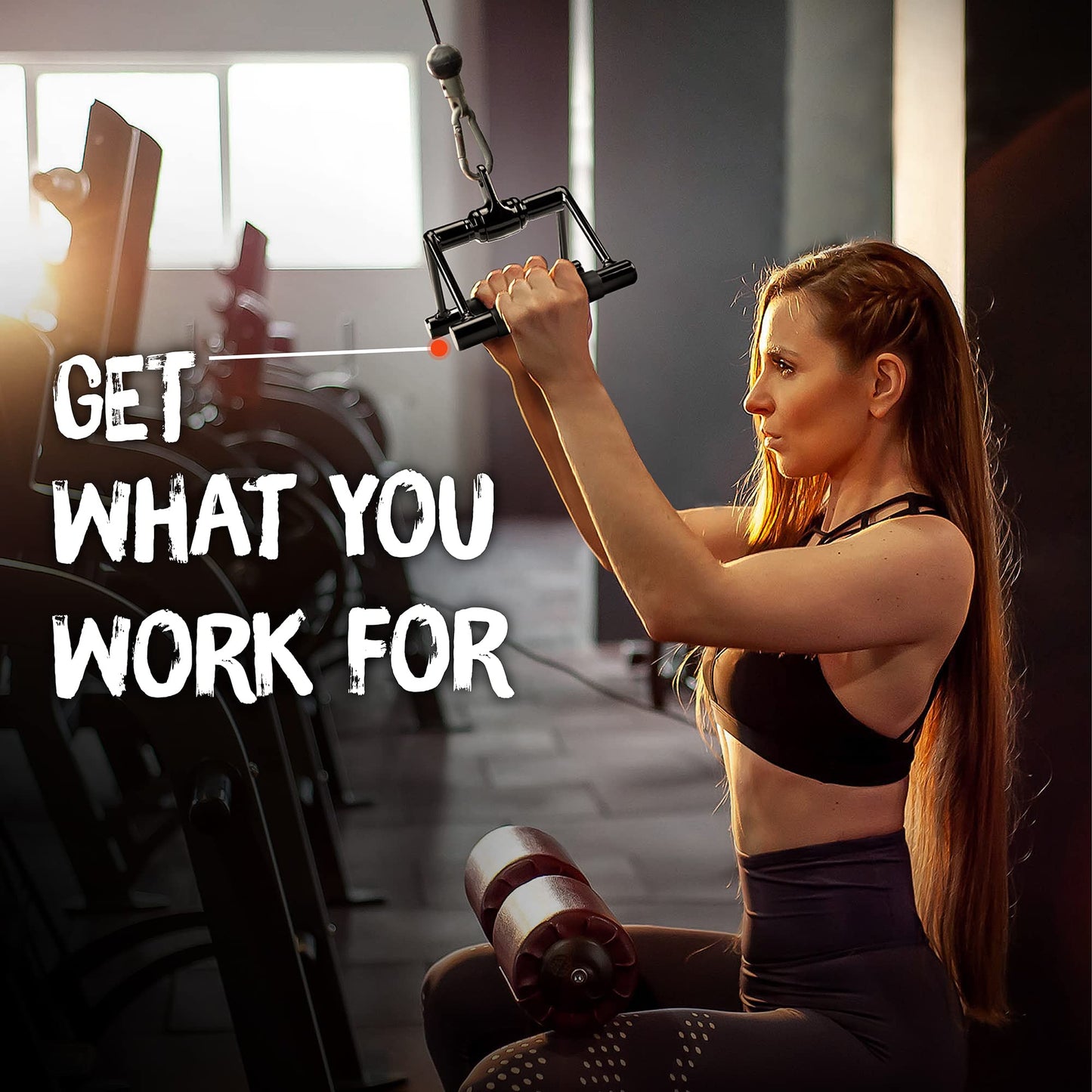 Yes4All Cable Machine Accessories, Double D Row Handle, Cable Attachment for Home Gym (Black)