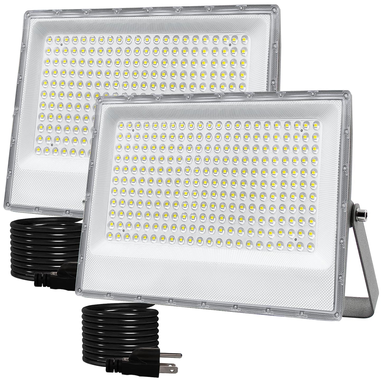2 Pack Led Flood Light - 200W 30000LM Flood Light Outdoor, 6500K Exterior White Lighting 180-Degree Adjustable, IP66 Waterproof, Outdoor Lights Led for Patio, Yard, Garden, Lawn, Garages