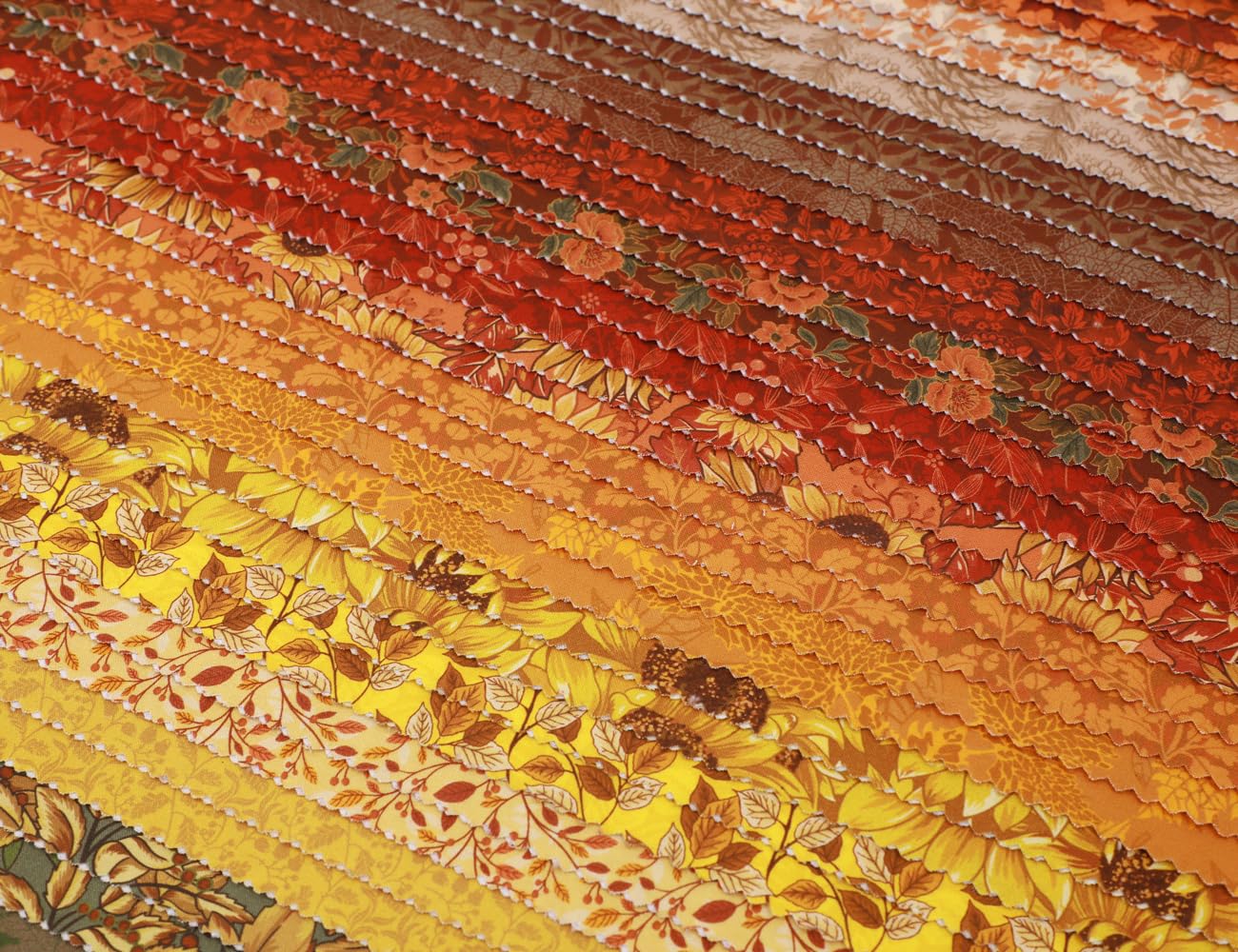 Tinyspool & Co.'s Twirlie Roll 40 Precut Quilting Fabric Strips for Quilting Supplies, Crafting, and Sewing, Soft Cotton Strip for Blanket, Rug, Upholstery, Home Decor, and Purse Making, Fall is Here