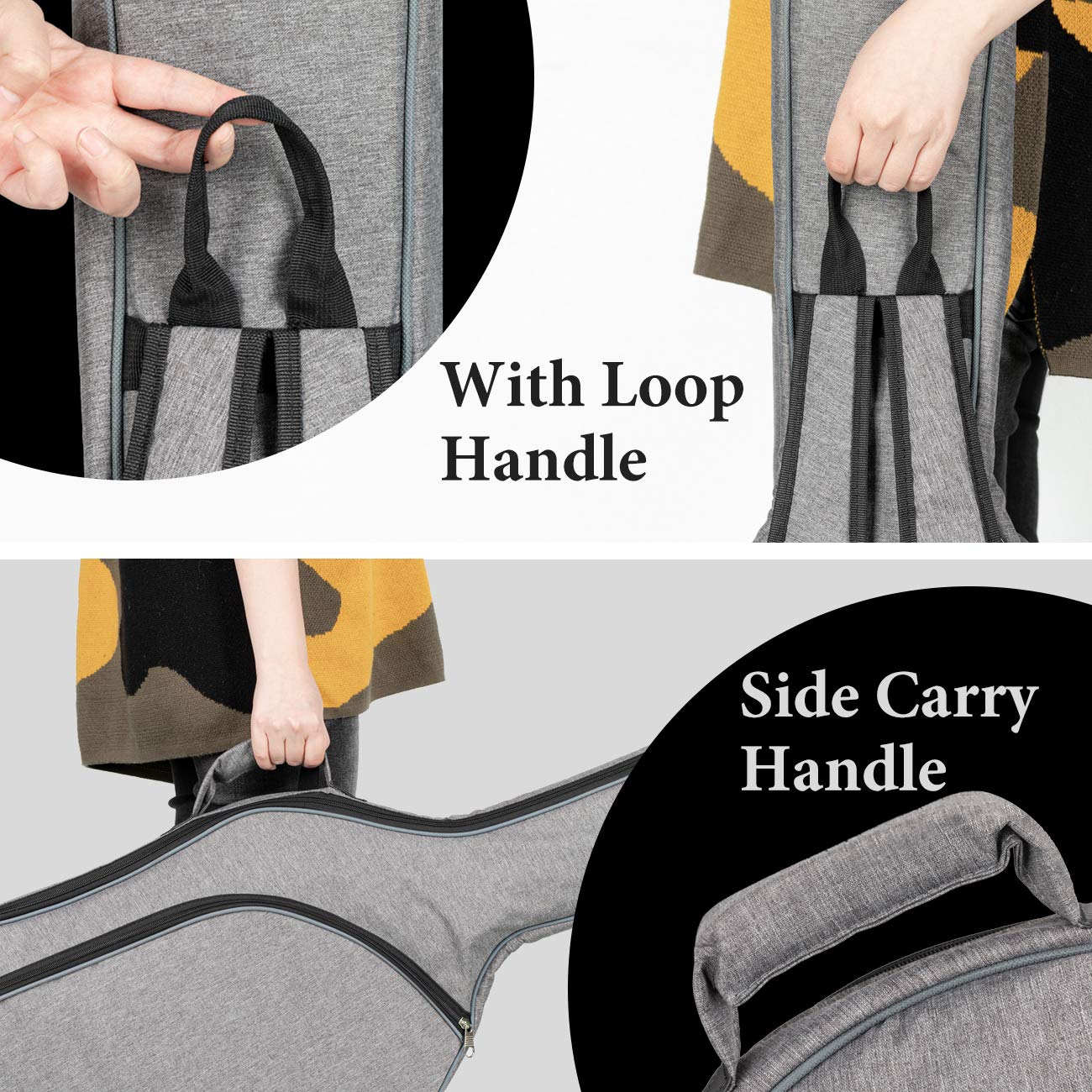 CAHAYA Electric Bass Guitar Bag Padded Backpack Gig Bag 0.3 inch Padding Soft Case Lightweight Grey CY0202-1