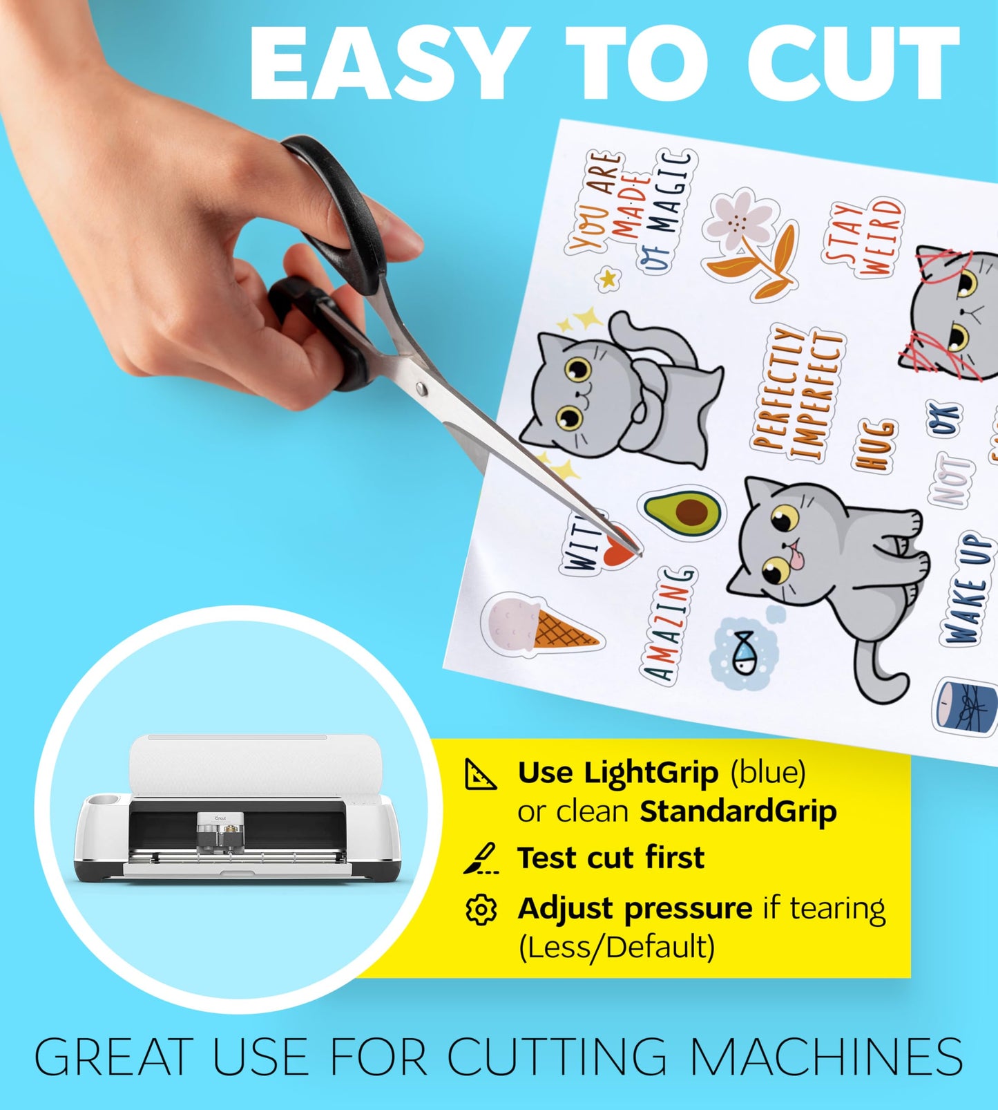 95% Clear Sticker Paper for Inkjet Printer and Laser – 50 Sheets, 8.5x11 Transparent Sticker Paper, Printable Vinyl, Waterproof Clear Labels for DIY Stickers & Decals