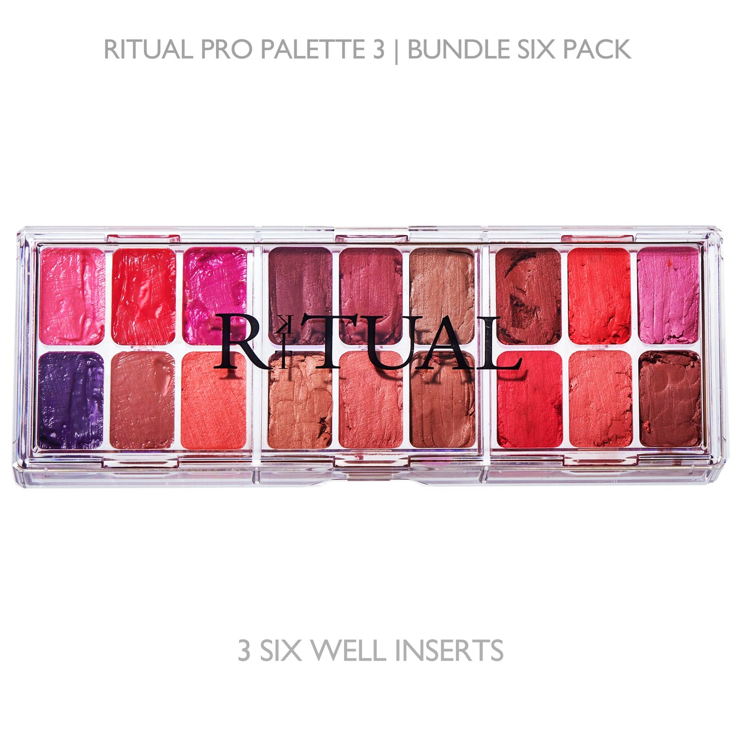 Empty Makeup Palette | 18 Wells | Modular Interchangeable Depotting System | Ritual Pro Palette 3 | Bundle 6 Pack