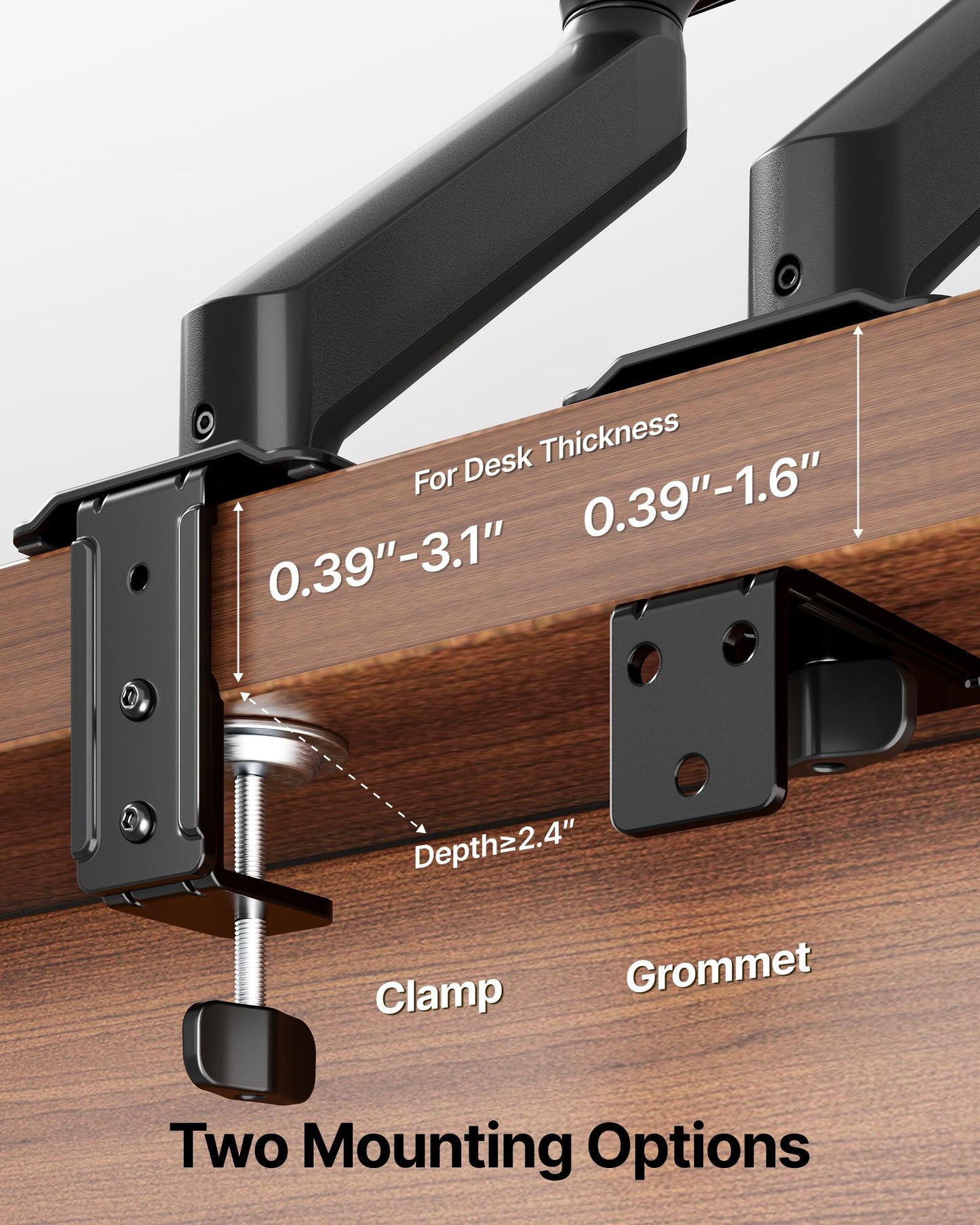 monTEK Single Monitor Arm Mount for 17-32 Inch Screens, Heavy Duty Steel Mechanical Spring Desk Monitor Stand, Full Motion Adjustable Monitor Arm with Clamp & Grommet, VESA 75/100, Holds up to 20lbs
