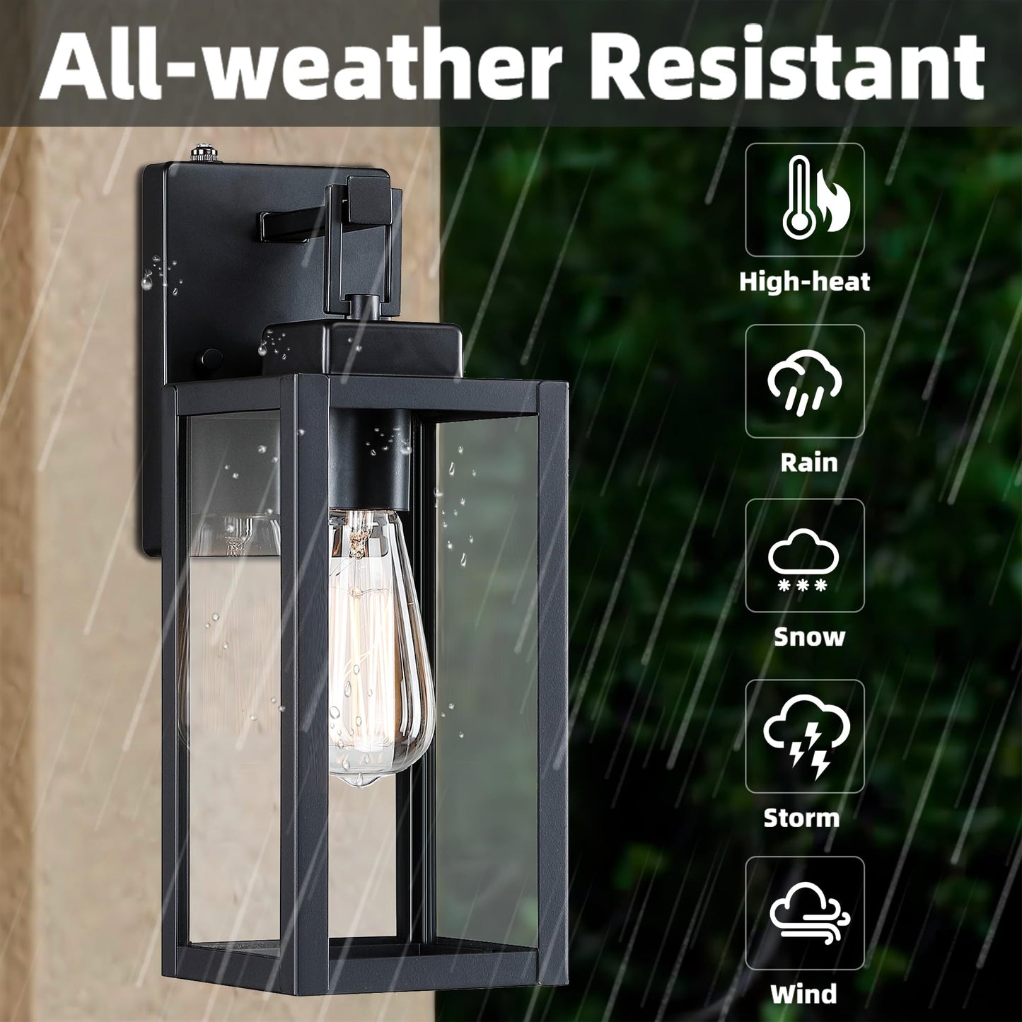 2 Pack 12 Inch Outdoor Wall Lights Dusk to Dawn,Exterior Sconce Lights with Sensor Photocell Black Wall Lantern for Porch Patio Garage Dusk to Dawn Outdoor Lighting Set of 2