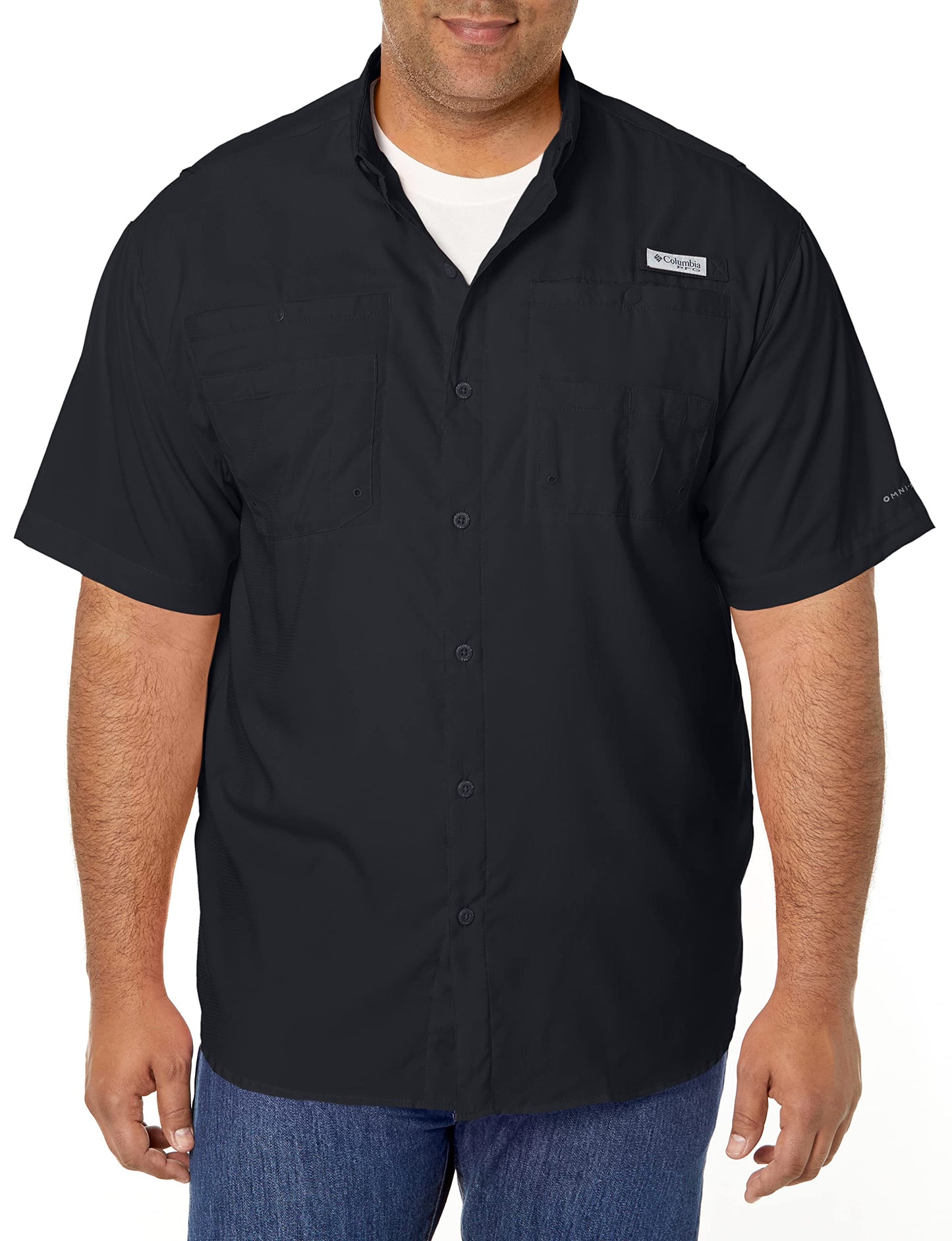Columbia Mens Tamiami Ii Short Sleeve Shirt, Black, 3X