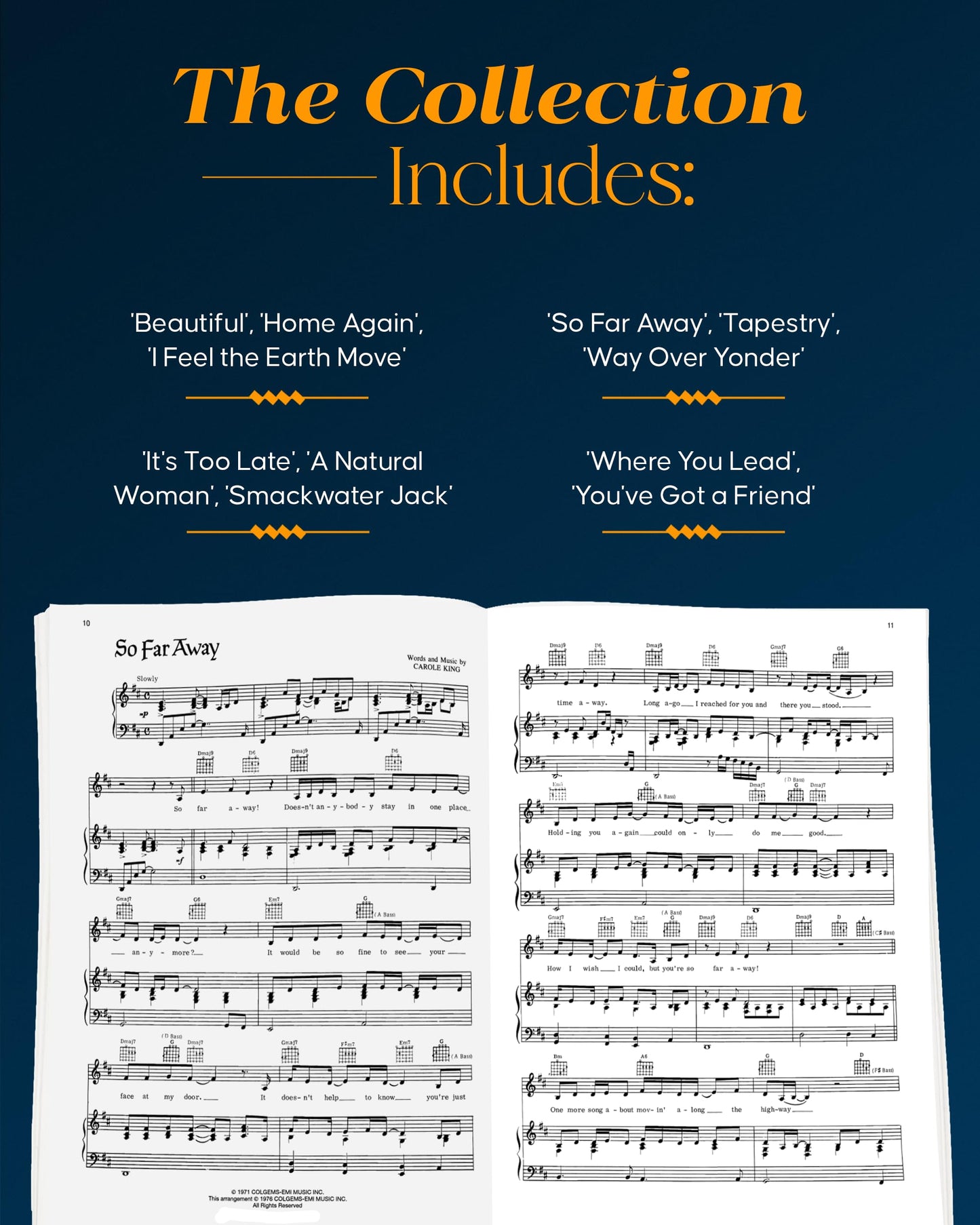 Carole King - Tapestry | Piano/Vocal/Guitar Songbook | Classic Pop Album Sheet Music for Singers Pianists and Guitarists | 12 Grammy-Winning Hits with Chords and LyricsStudents and Teachers
