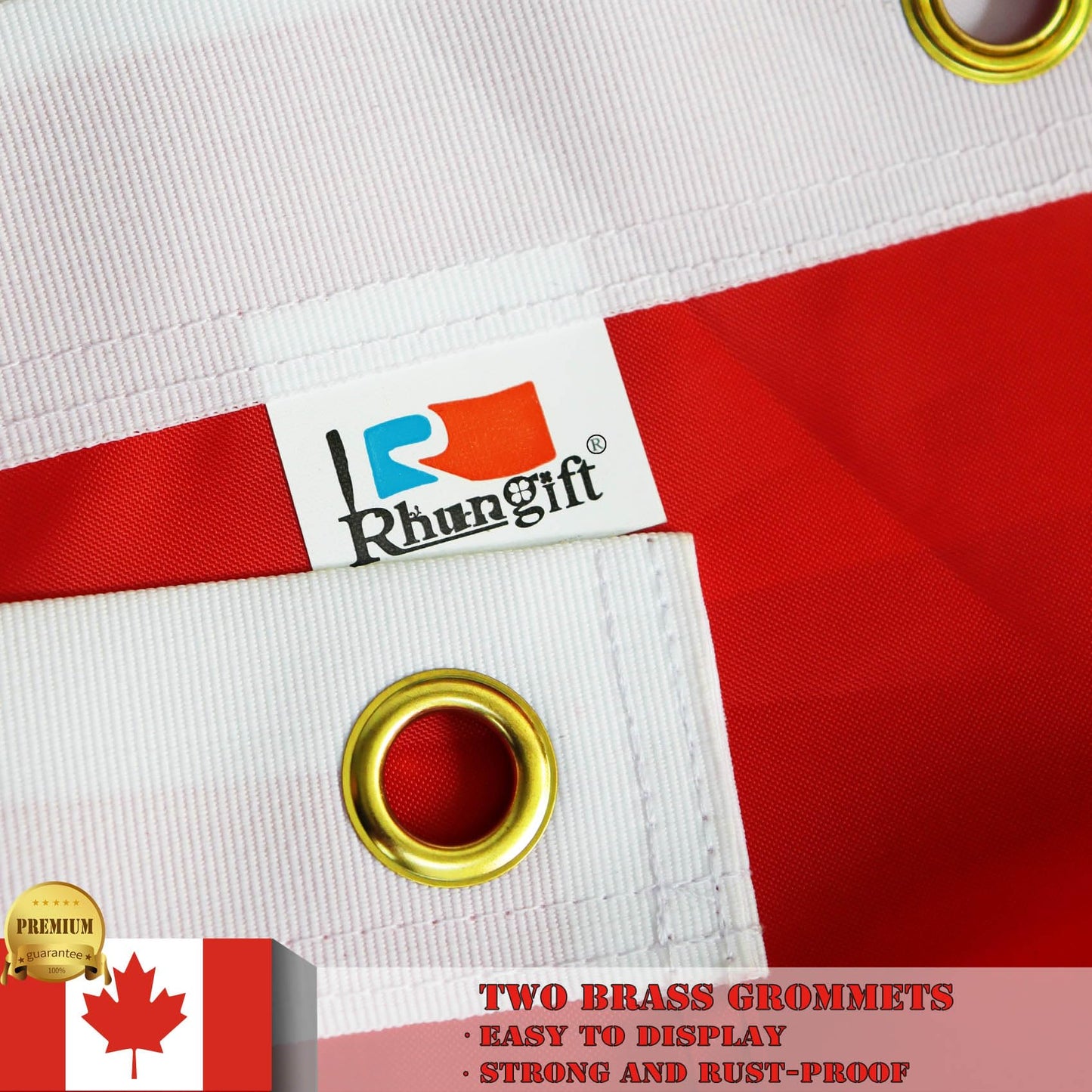 Premium 3X6 Ft Canada Flag Outdoor, Official Proportion1:2|36X72inch |Embroidered Maple Leaf Longest Lasting Oxford Nylon 210D- Canadian Flags, Quadruple Stitched Fly Ends Heavy Ca Flags
