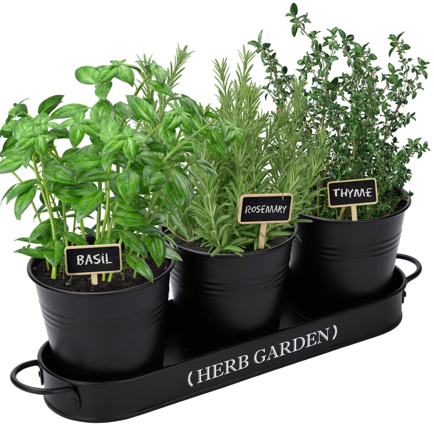 PERFNIQUE Indoor Herb Garden, Herb Garden Planter for Indoor/Outdoor, Farmhouse Plant Pots, Windowsill Herb Garden with Tray(Planter only) Window Pots