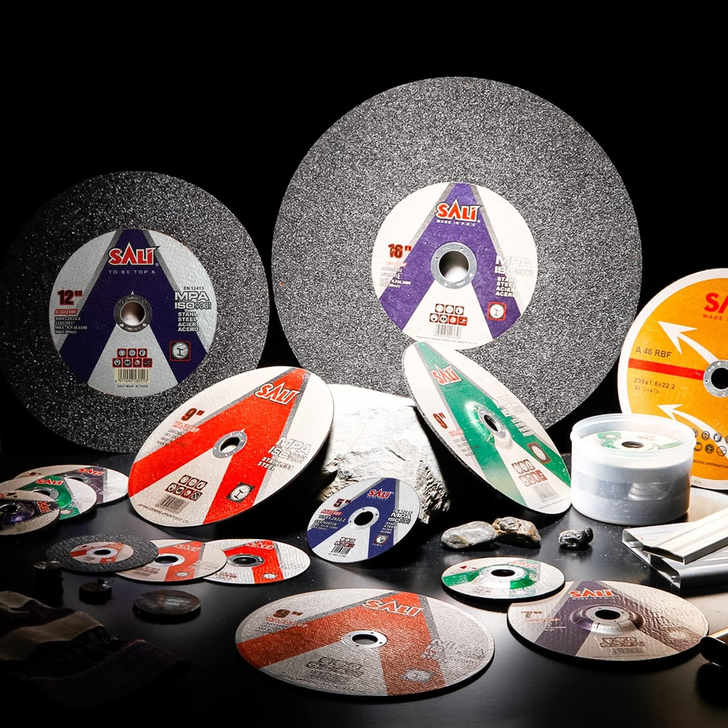 SALI 50 Pack Cut Off Wheel 5 Inch General Purpose Metal Cutting Wheel for 5" Grinders- Cutting Disc Aggressive Cutting 5" x 3/64" x 7/8" Operating Up to RPM 12200 and 80 M/S