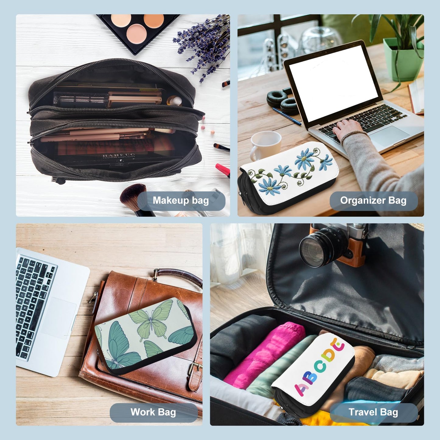KKSUBCA sublimation Makeup Bag Blank, 8 PCS, Sublimatable Makeup Bag