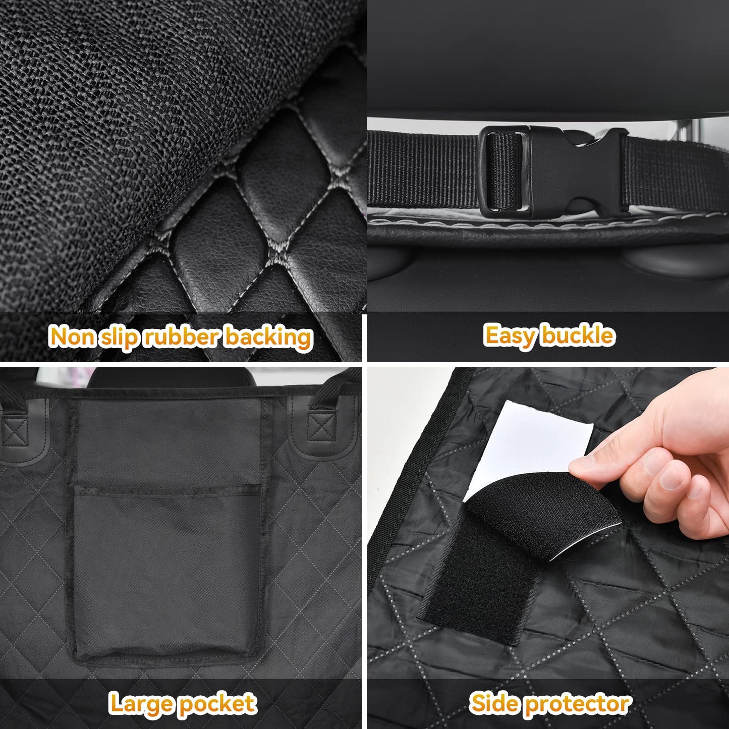 Portin Cargo Liner Pet Trunk Liner Mat SUV Dog Cargo Cover, Waterproof Dog Seat Cover for Back Seat Trucks SUV with Bumper Flap Protector, Nonslip Dog Seat Cover 185 x 105cm for Small Cars