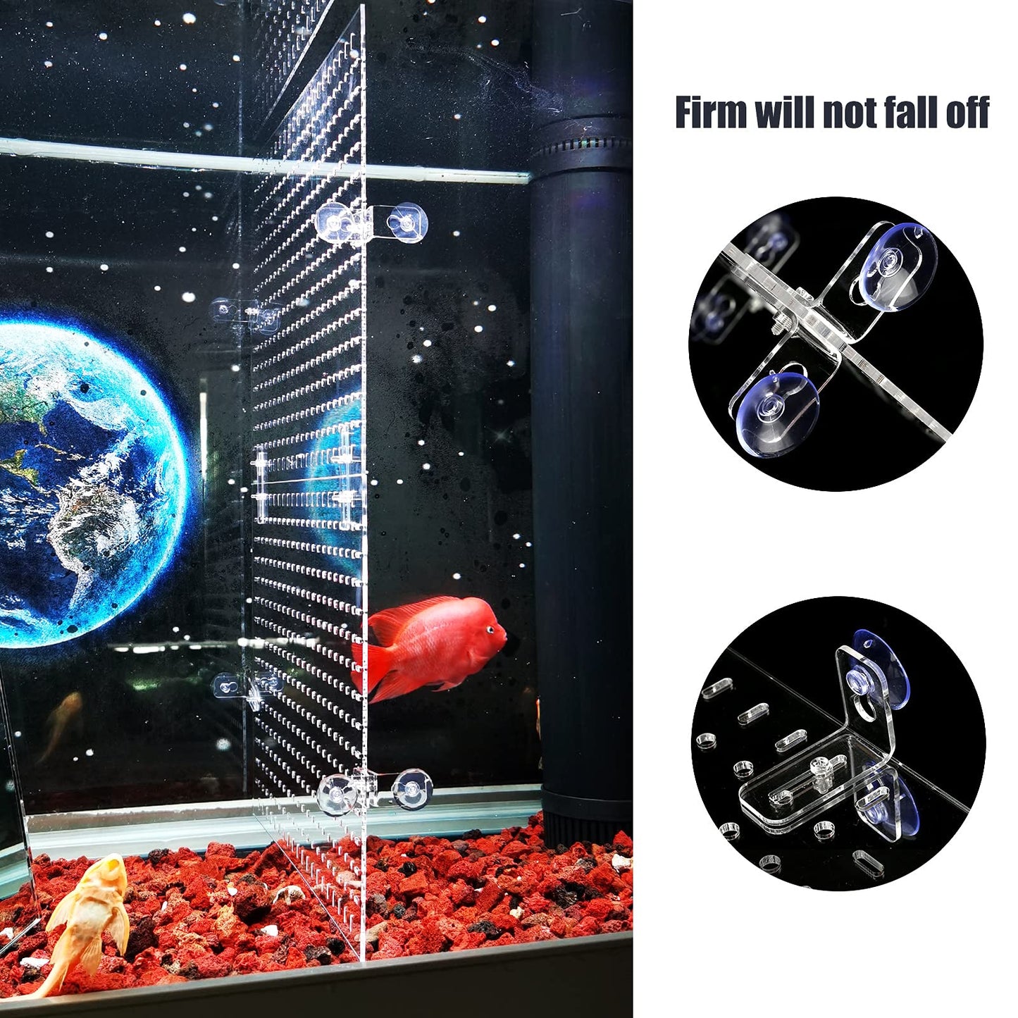 Fish Tank Divider 75 Gallon Clear, Aquarium Divider, Isolation Board with Suction Cups