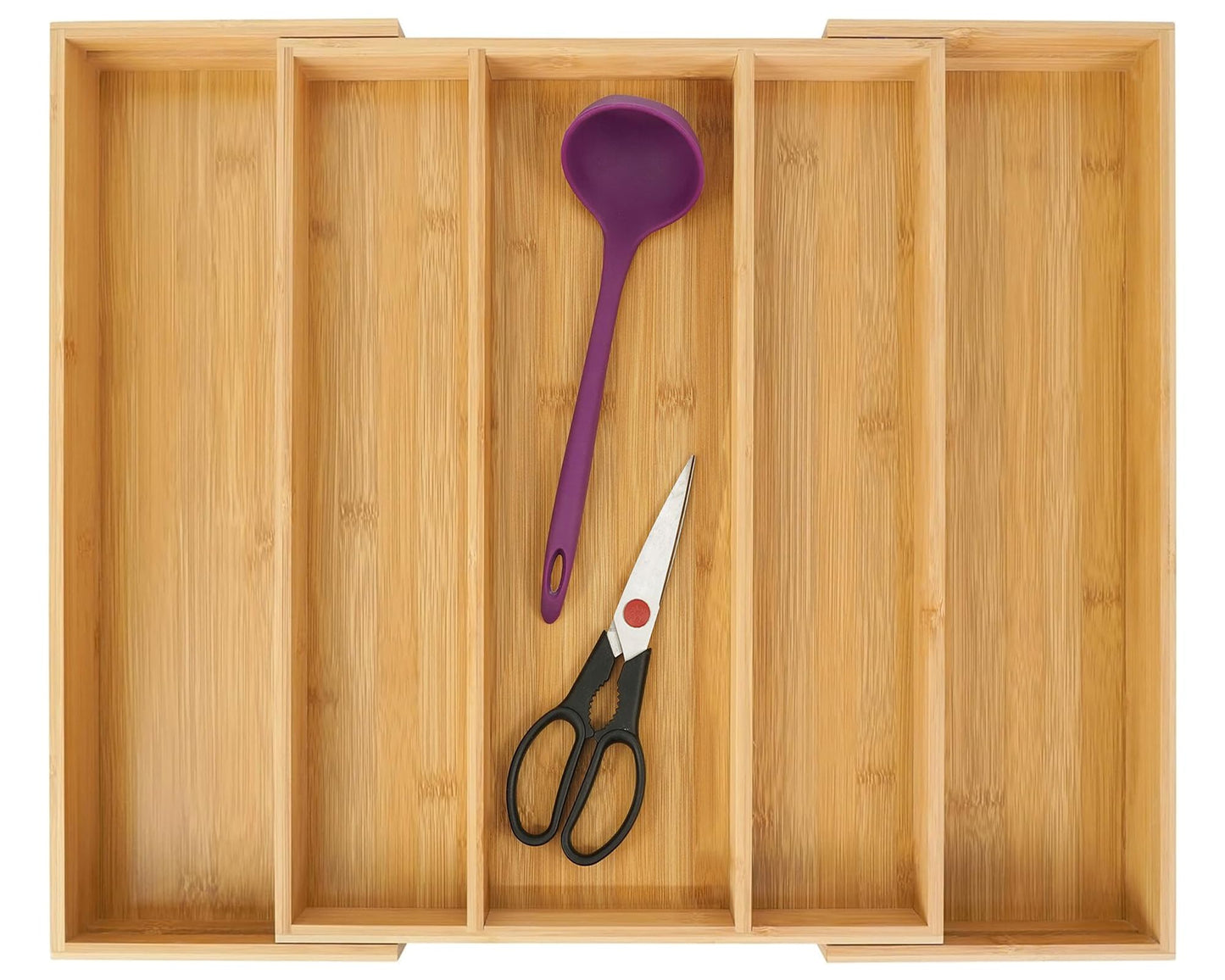 Utoplike Bamboo Expandable Kitchen Drawer Organizer, Adjustable Utensil Holder and Cutlery Tray, Drawer Divider For Silverware, Flatware, Knives In Kitchen, Bedroom, Living Room