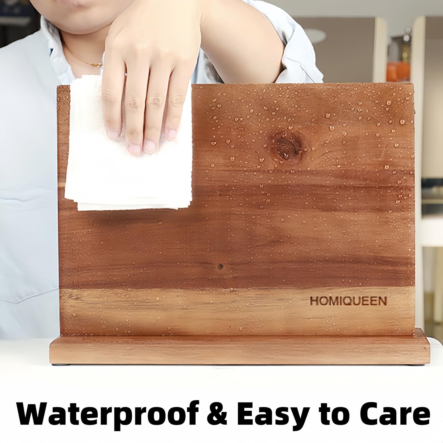 Magnetic Knife Block Magnetic Knife Holder Double Sided Rack with Strong Enhanced Magnets Acacia Wood Magnetic Knife Storage Stand